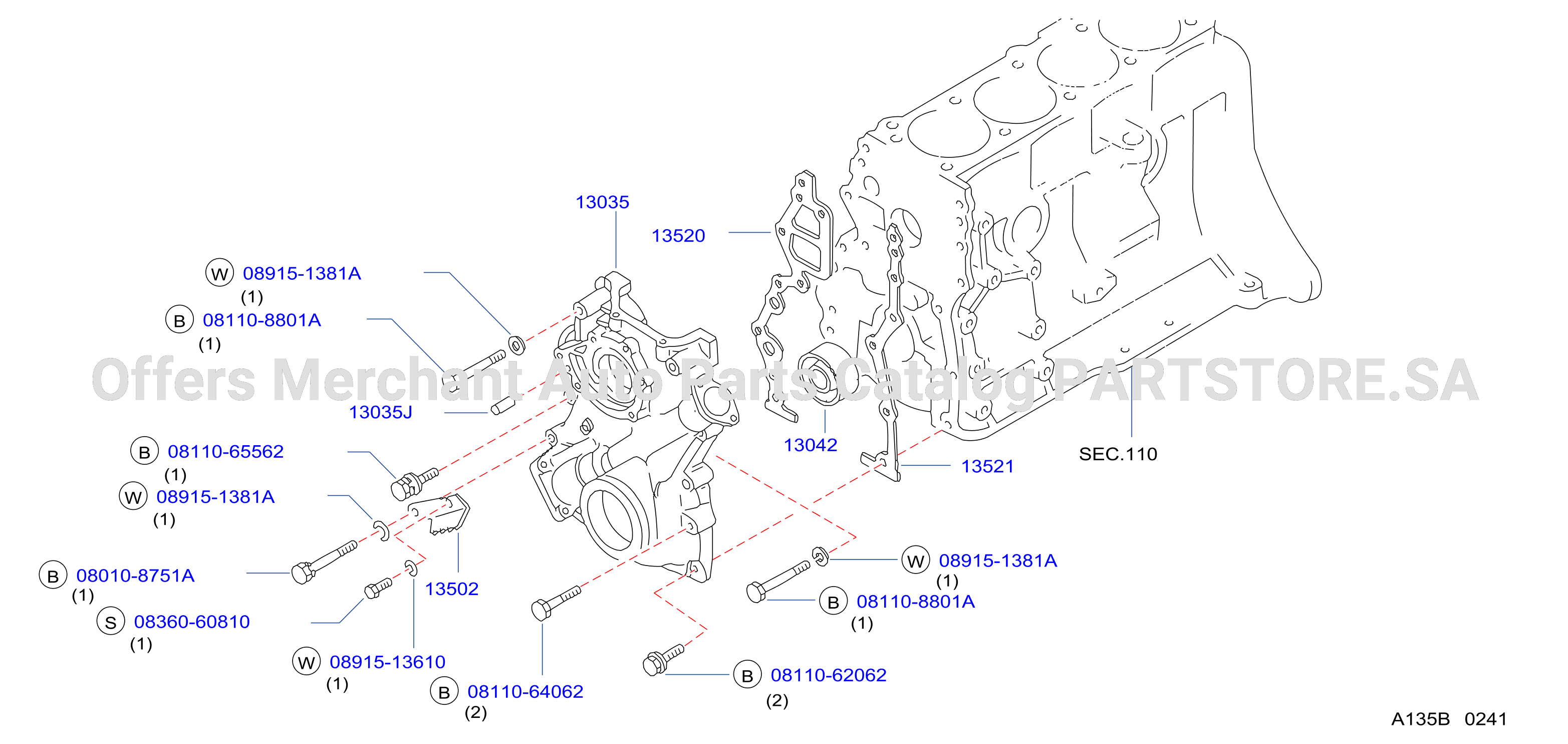 Front Cover Vacuum Pump Fitting