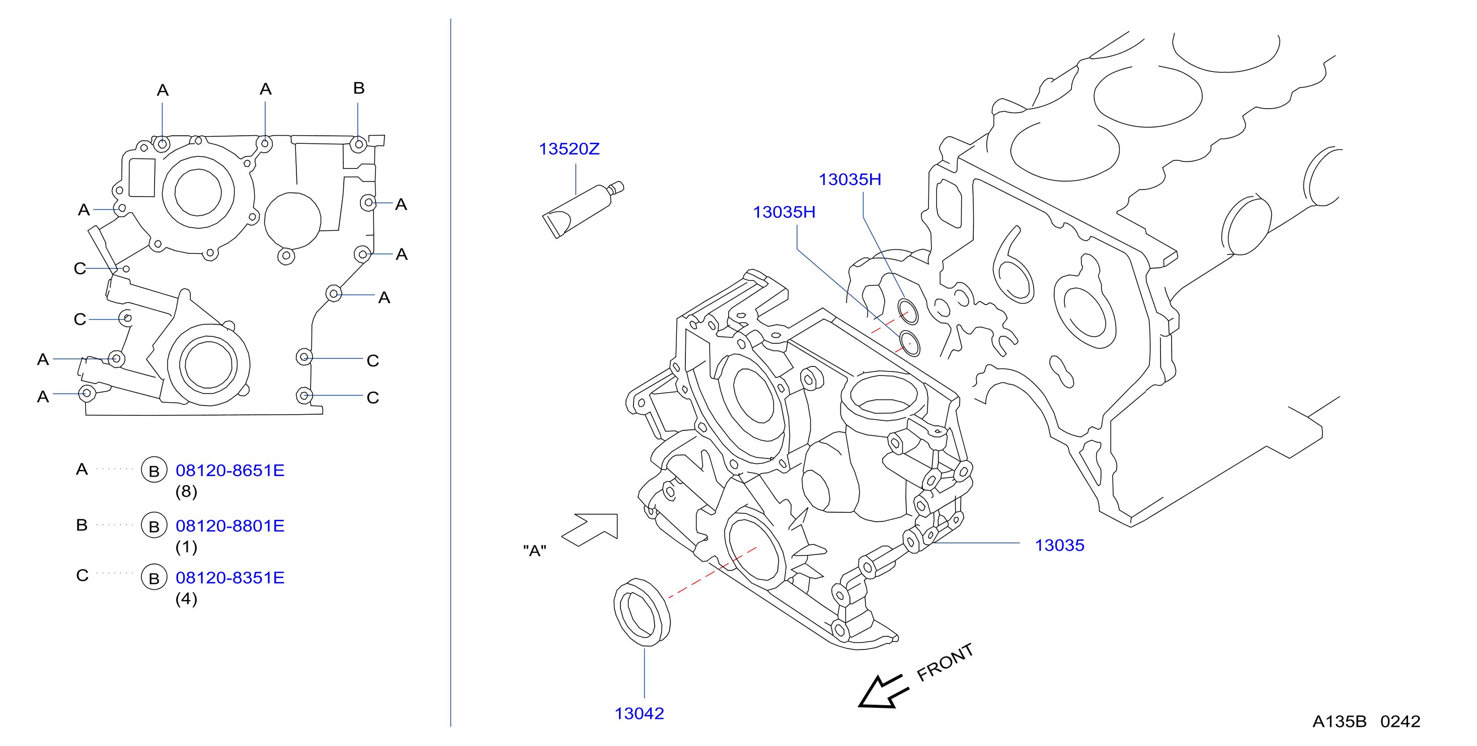 Front Cover Vacuum Pump Fitting