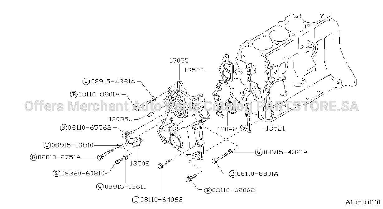 Front Cover Vacuum Pump Fitting