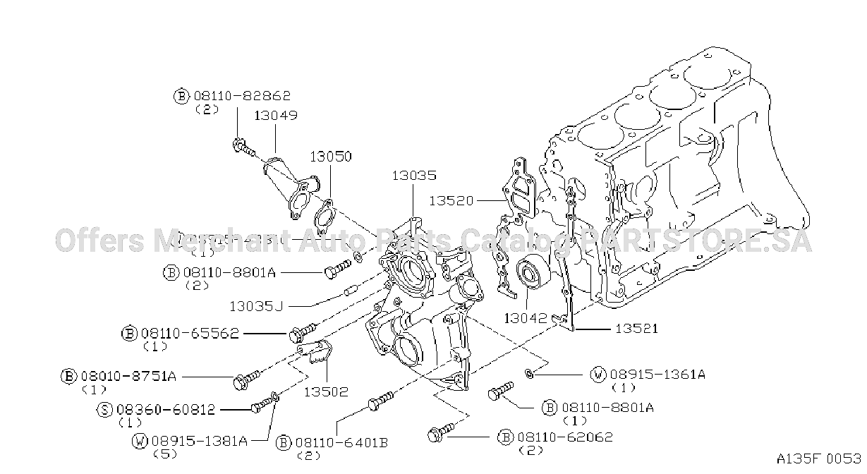 Front Cover Vacuum Pump Fitting