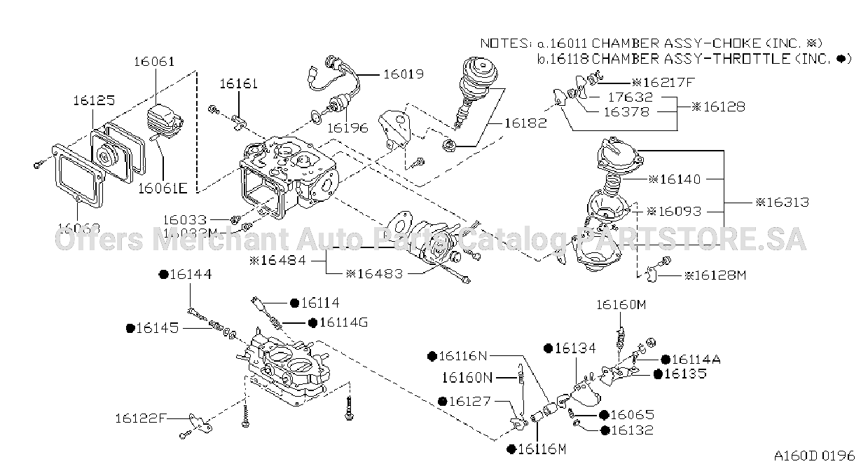 Carburetor Throttle Chamber Components