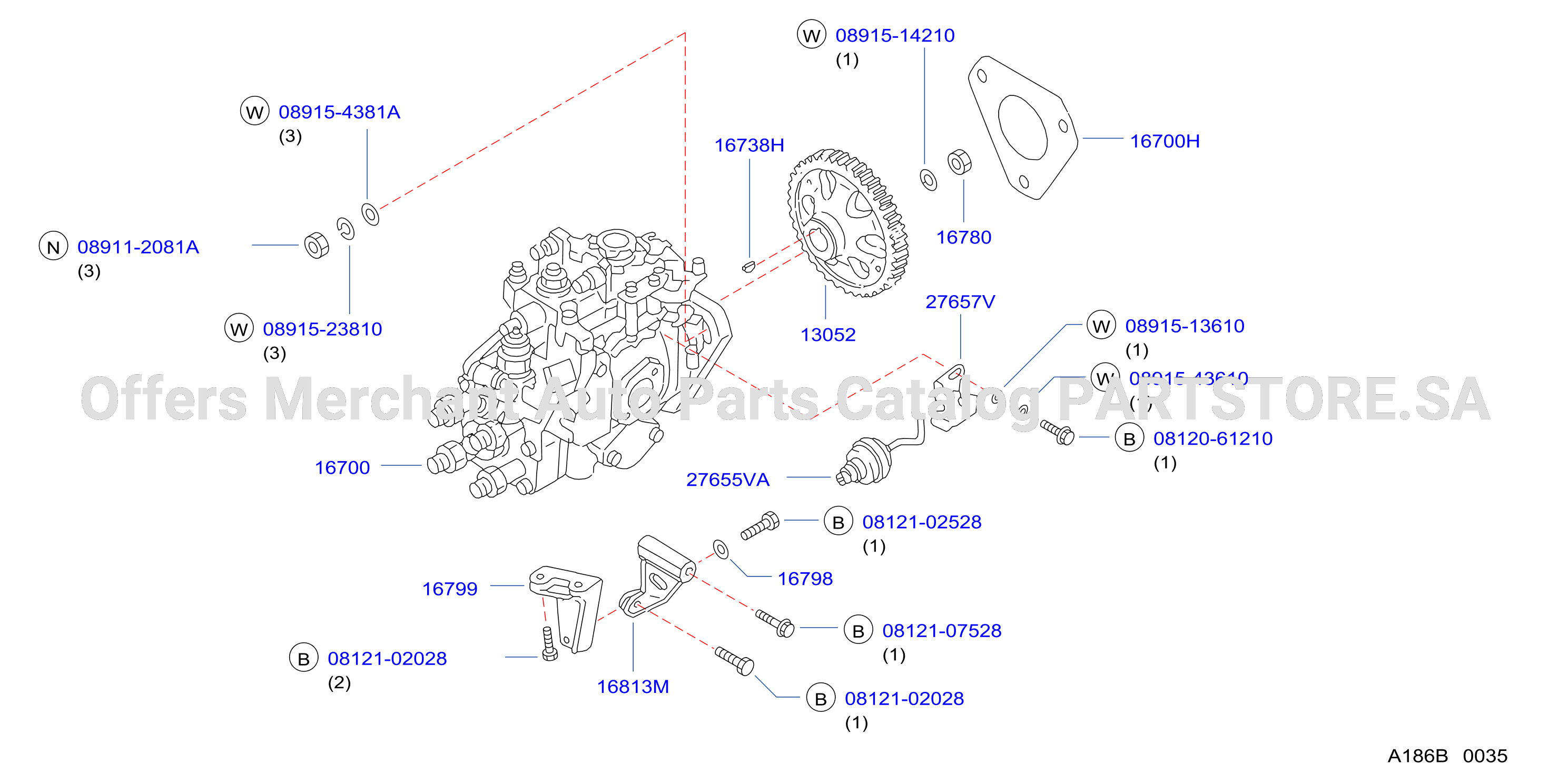 Fuel Injection Pump Assy Fitting Parts