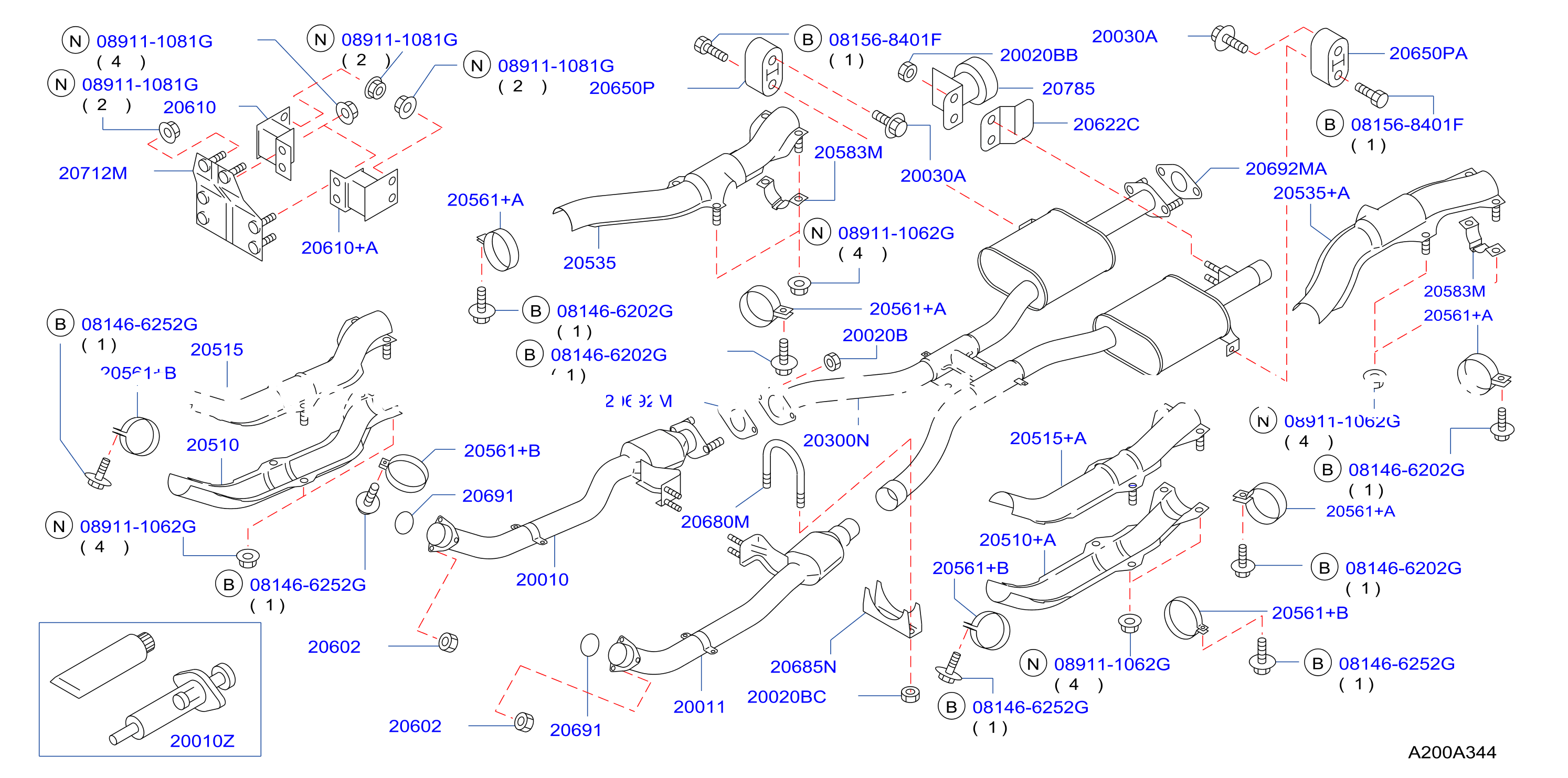 Exhaust Tube Muffler Front