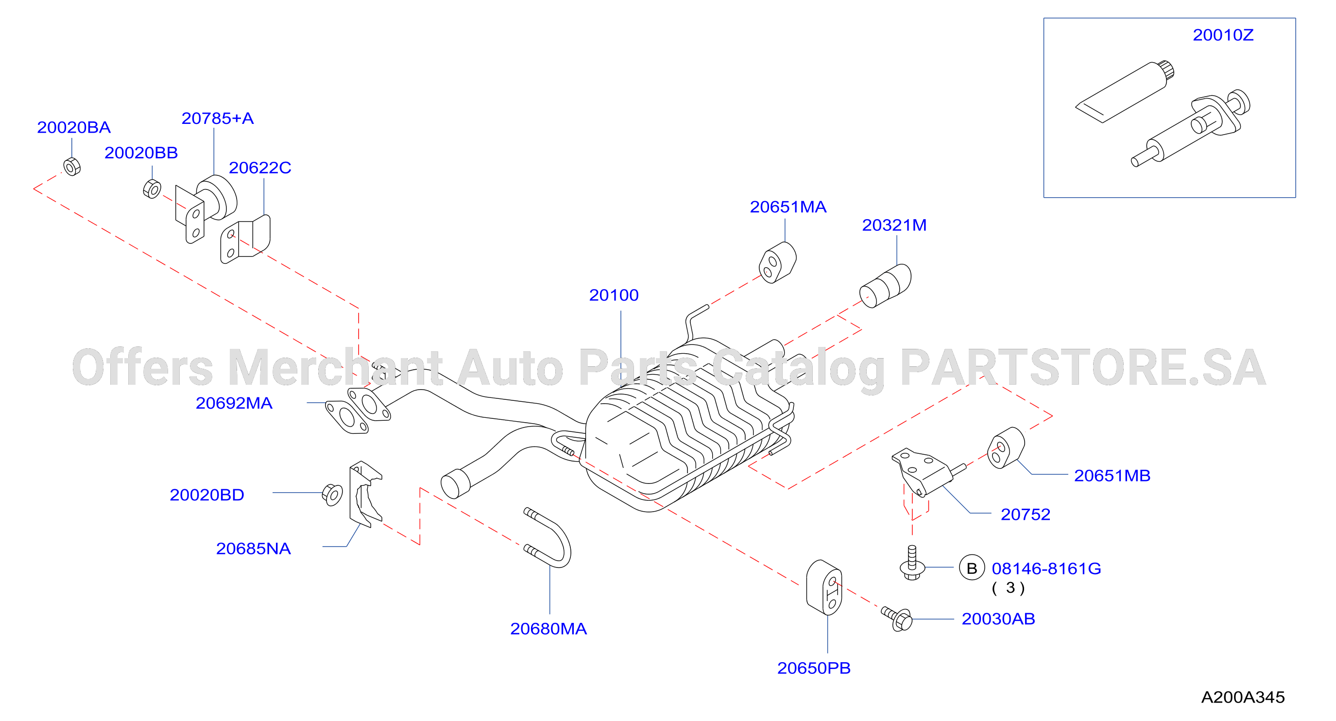 Exhaust Tube Muffler Rear