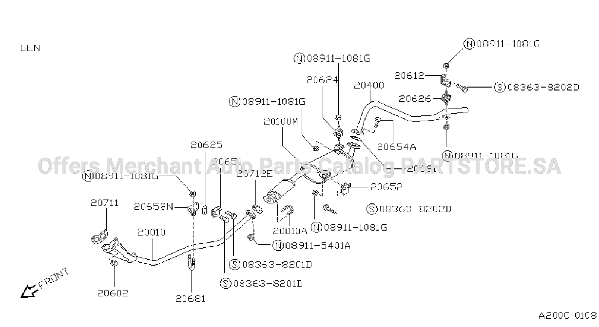 Exhaust Tube Muffler Gen Me