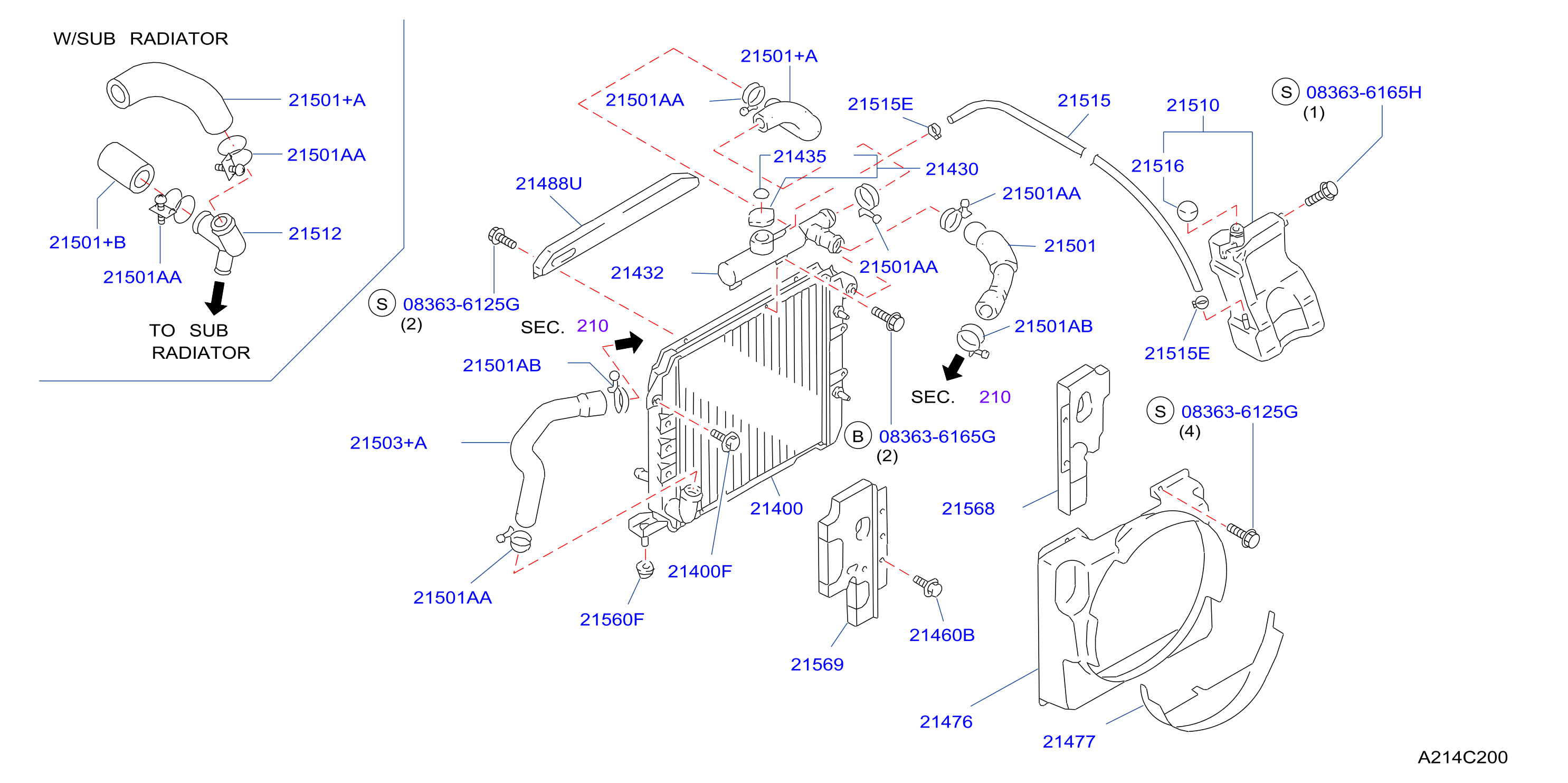 Radiator Shroud Inverter Cooling Fitting Parts W / Pwr Strg