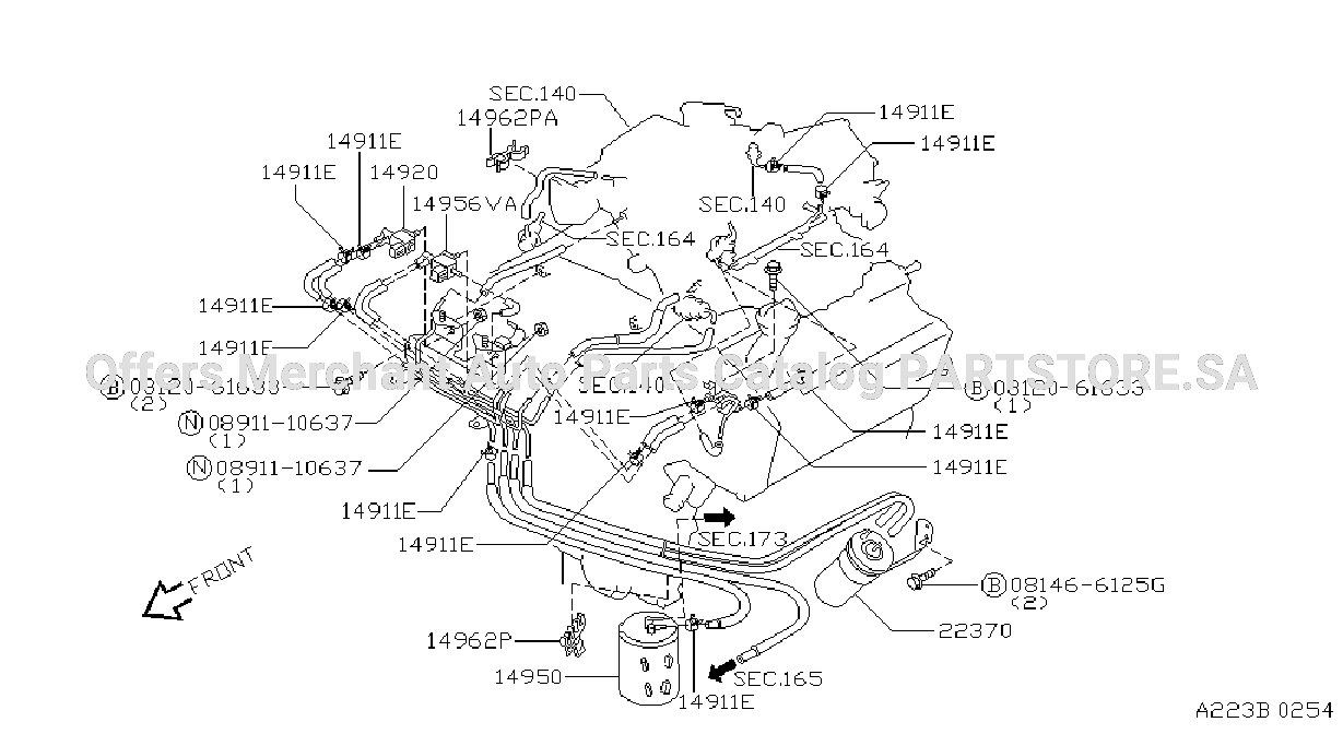 Engine Control Vacuum Piping Clamp Fitting Parts