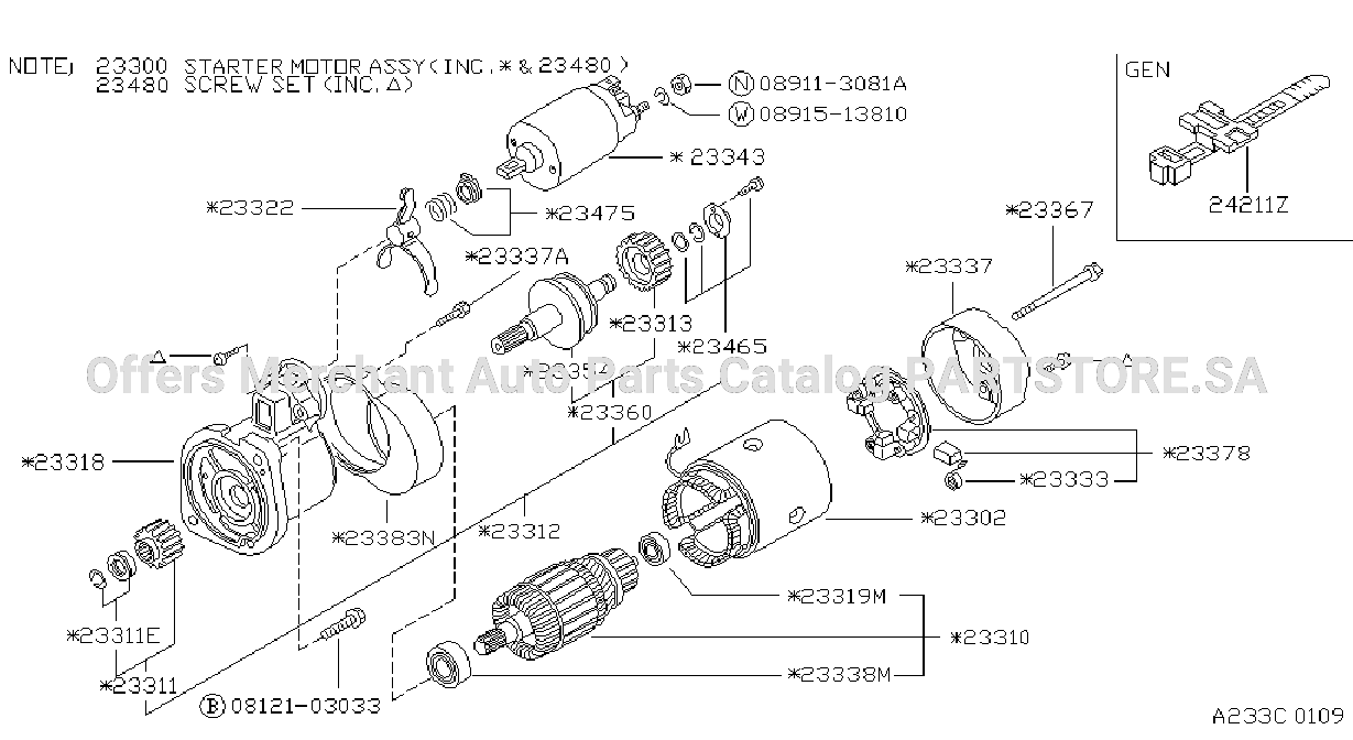 Starter Motor Mitubishi