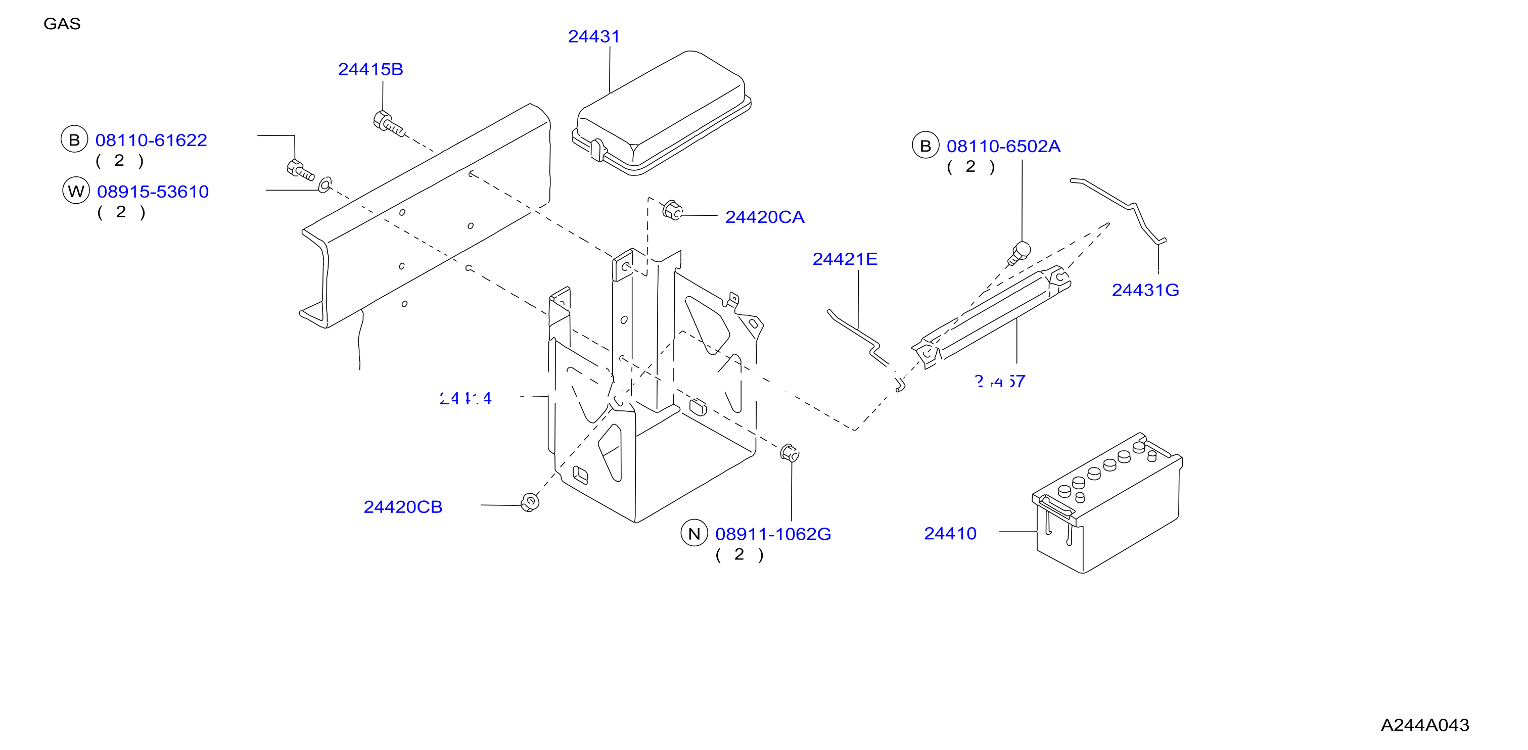 Battery Battery Mounting Gas