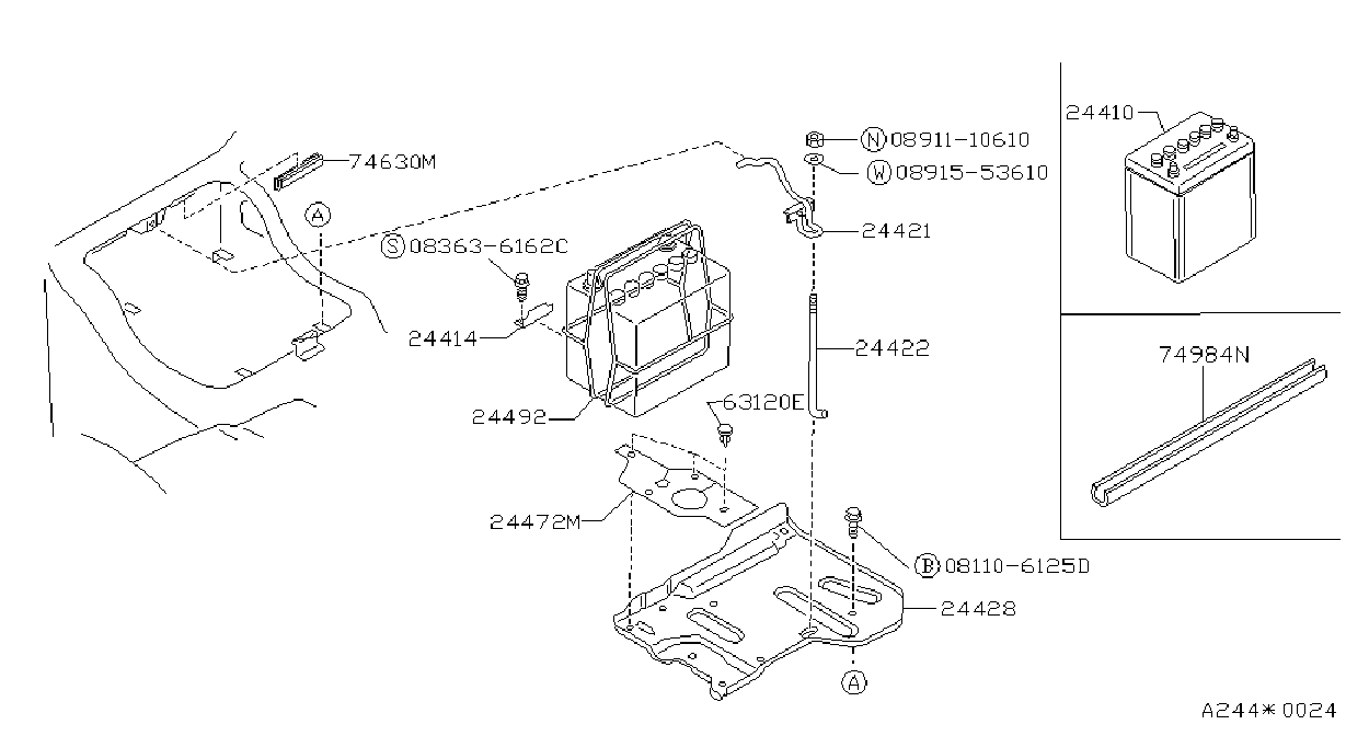 Battery Battery Mounting Fitting Parts