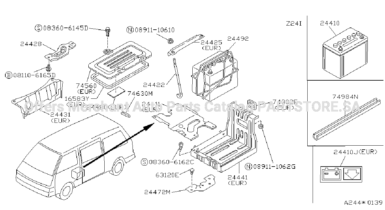 Battery Battery Mounting Fitting Parts