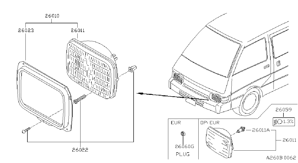 Headlamp Rectanguler X2