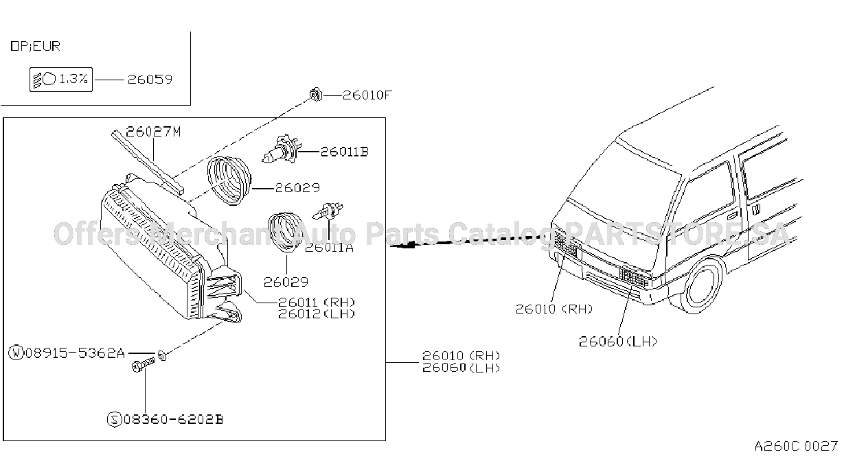Headlamp Rectanguler X4