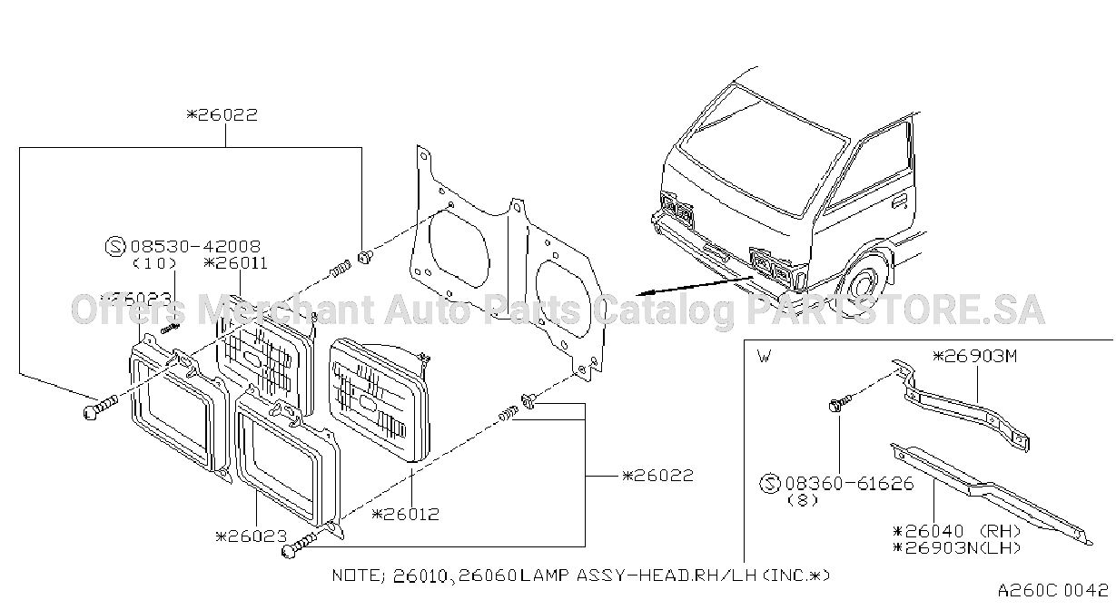 Headlamp Rect Lamp