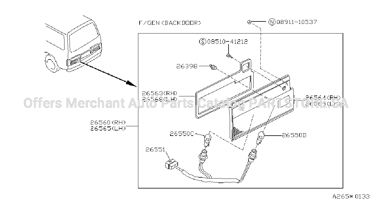 Rear Combination Lamp F / Back Door