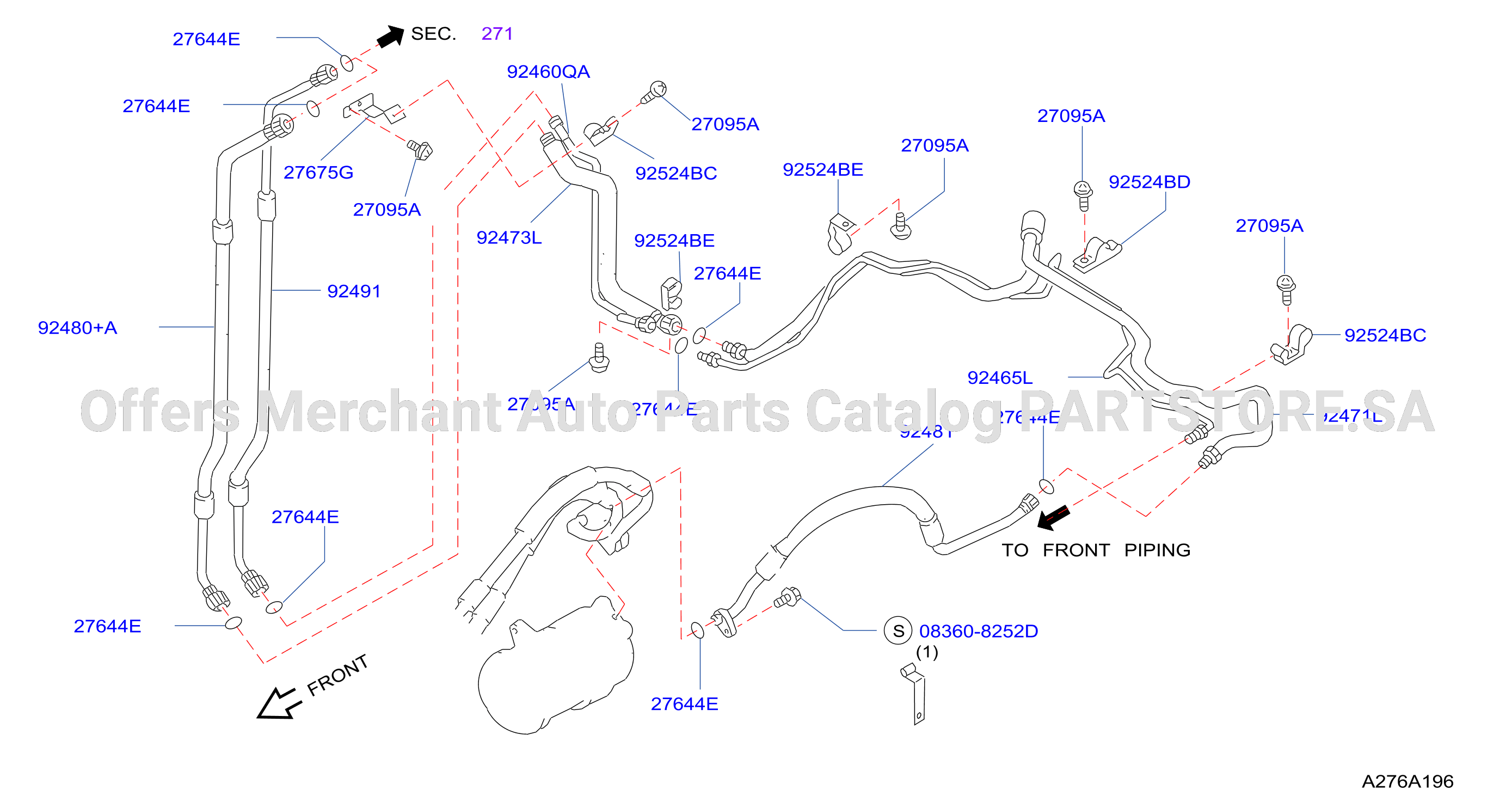 Condenser Liquid Tank Piping Rear Cooler Piping
