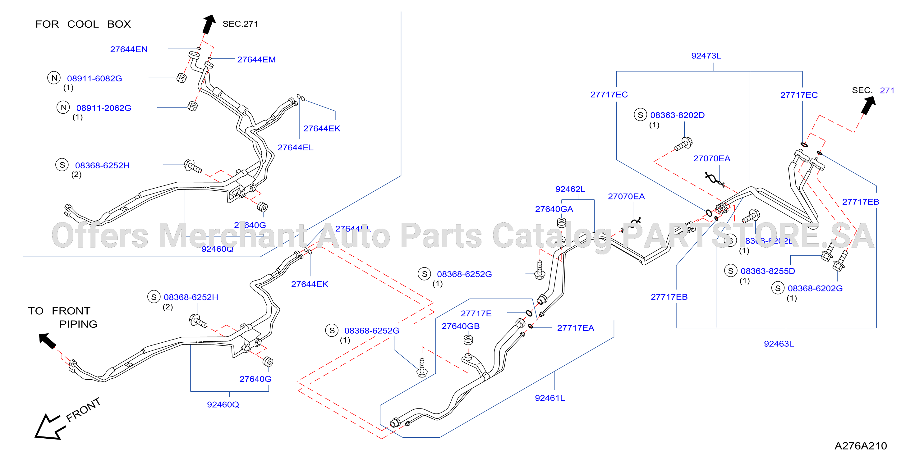 Condenser Liquid Tank Piping Rear Piping