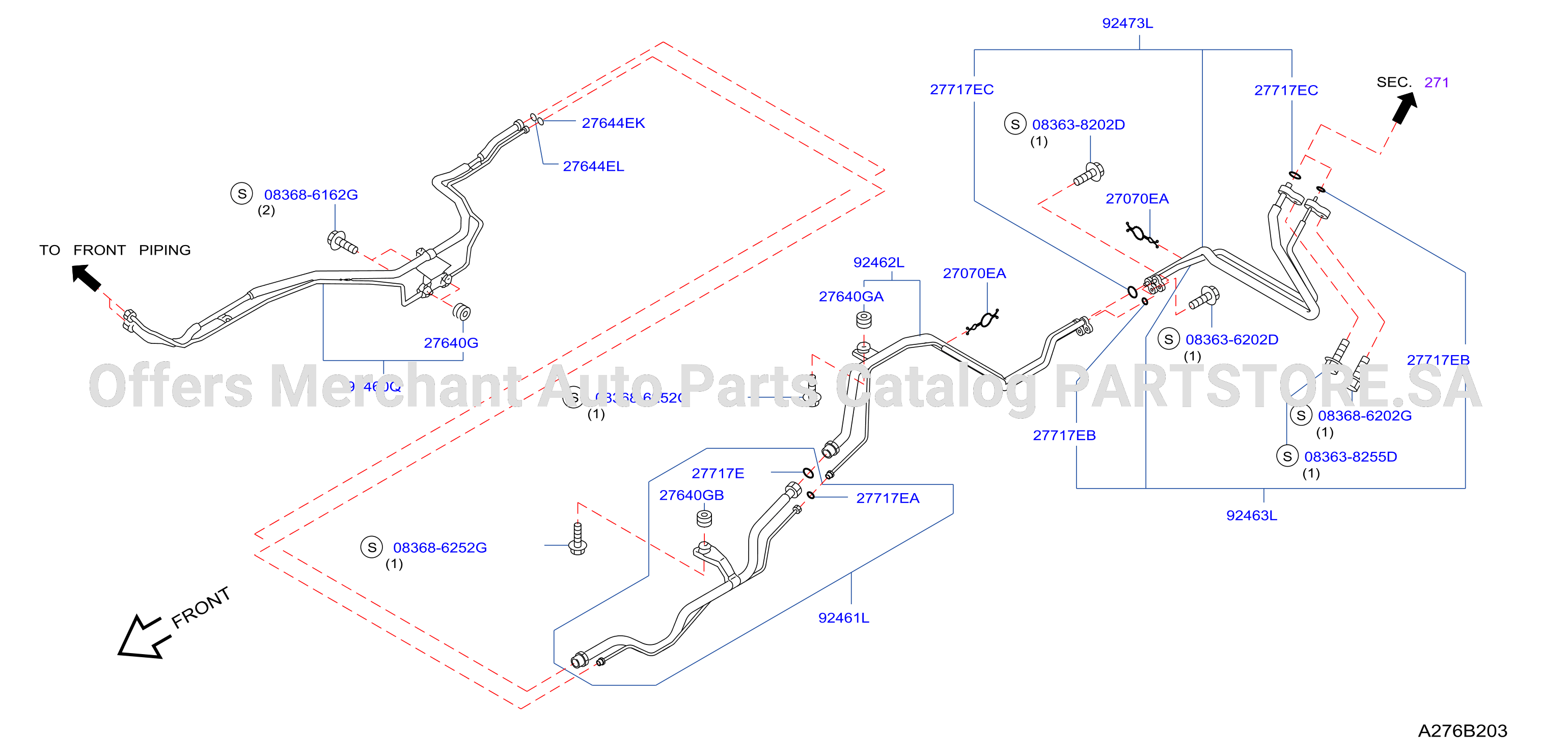 Condenser Liquid Tank Piping Rear Piping