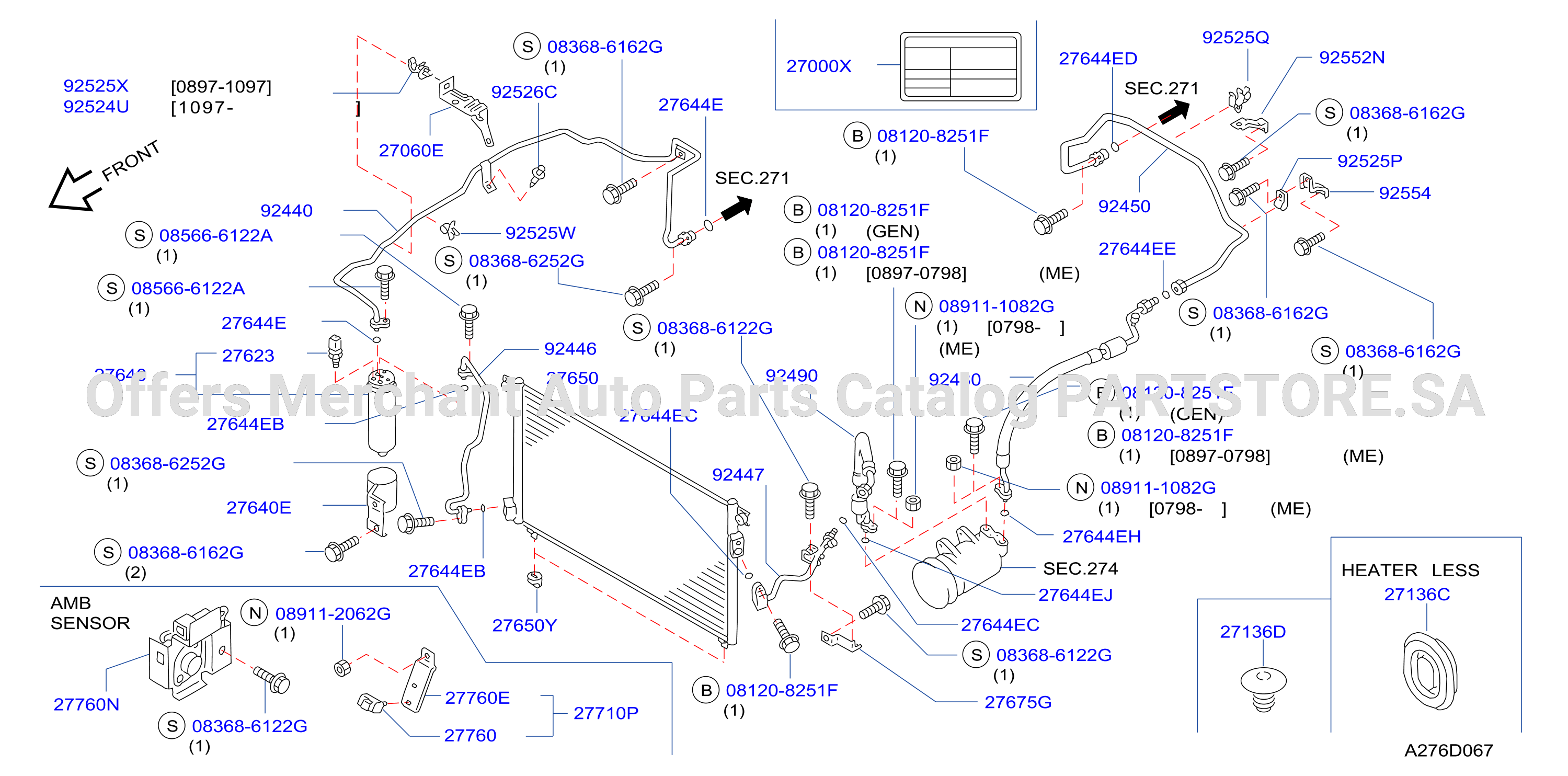Condenser Liquid Tank Piping Front Piping