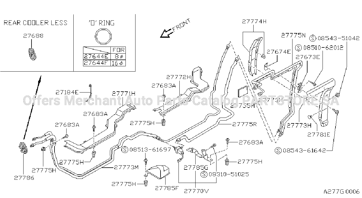 Piping Rear Over Head Cooler