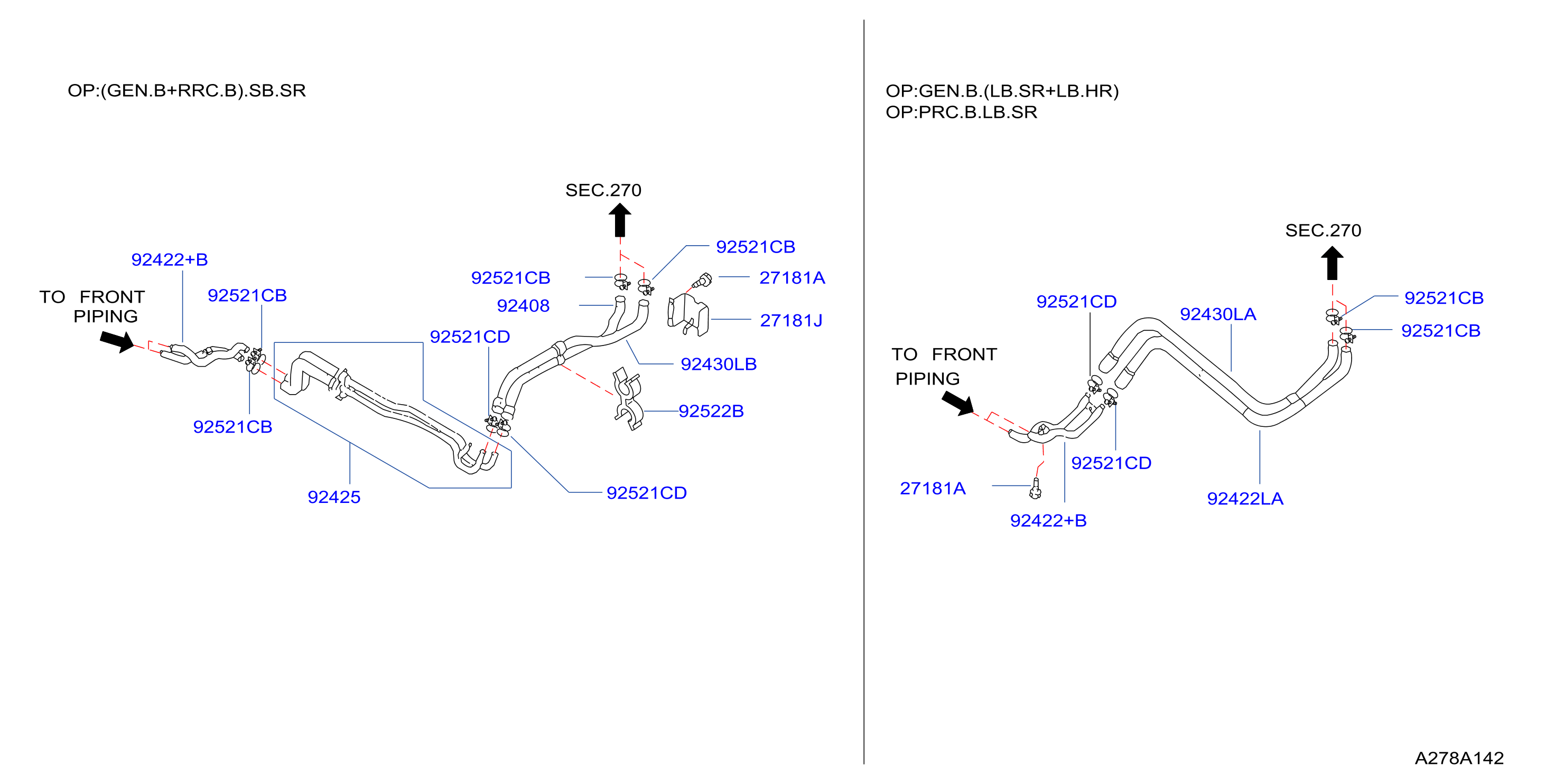 Heater Piping W / Rr Heater Rear