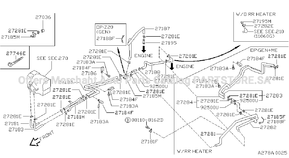 Heater Piping Fr Rr Piping