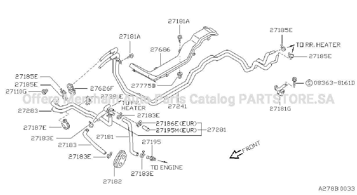 Heater Piping Front Rear