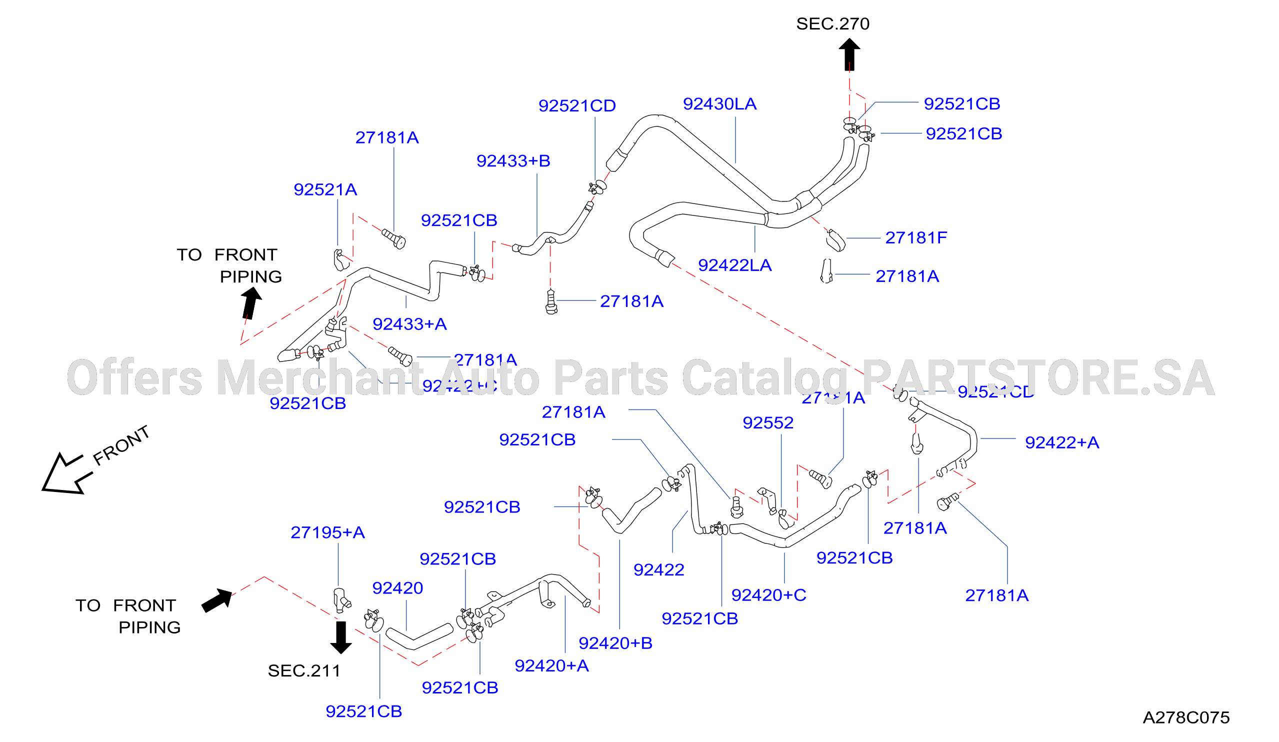 Heater Piping W / Rr Heater Rear