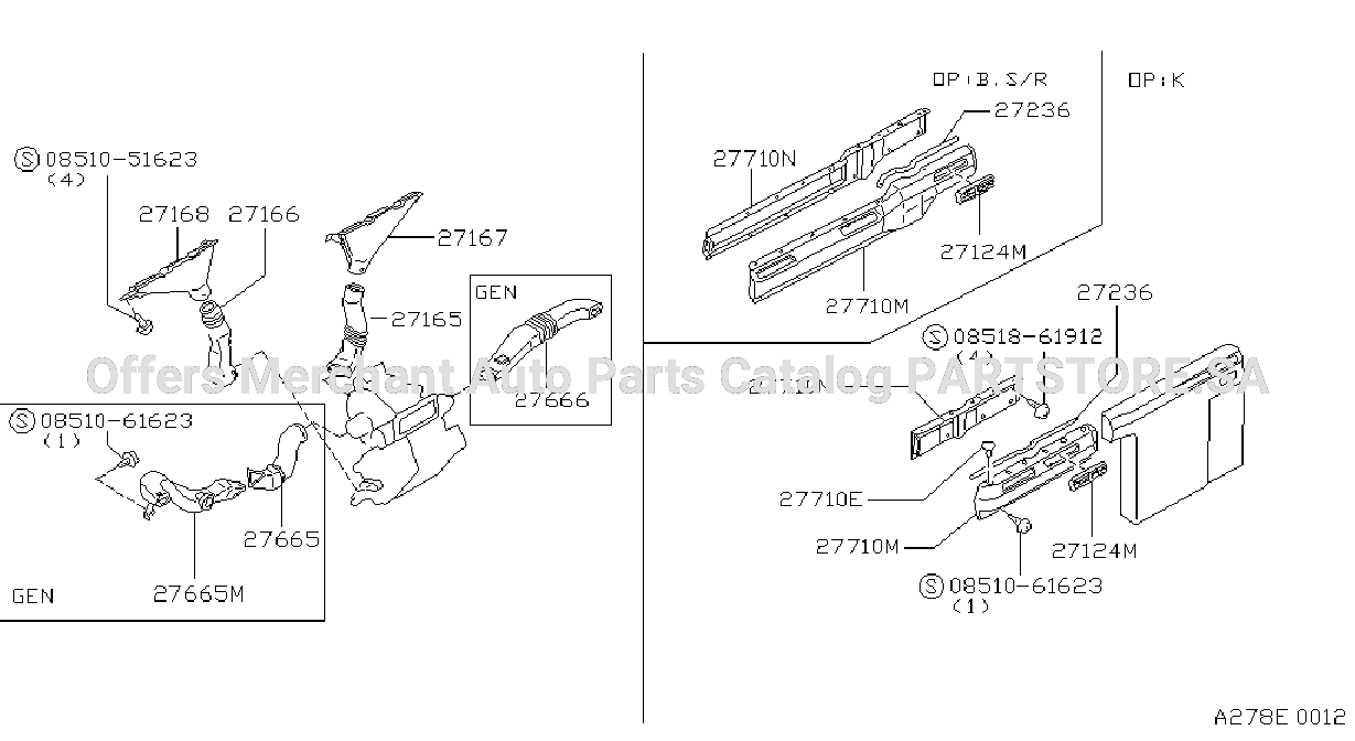 Heater Piping Duct Parts