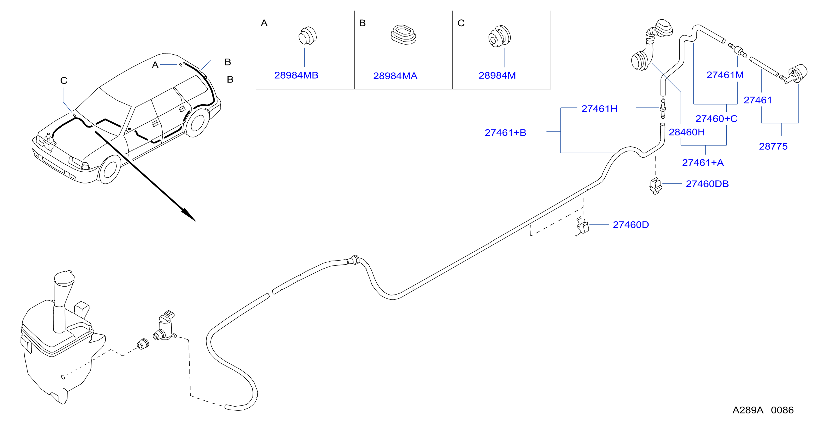 Windshield Washer Rear Piping
