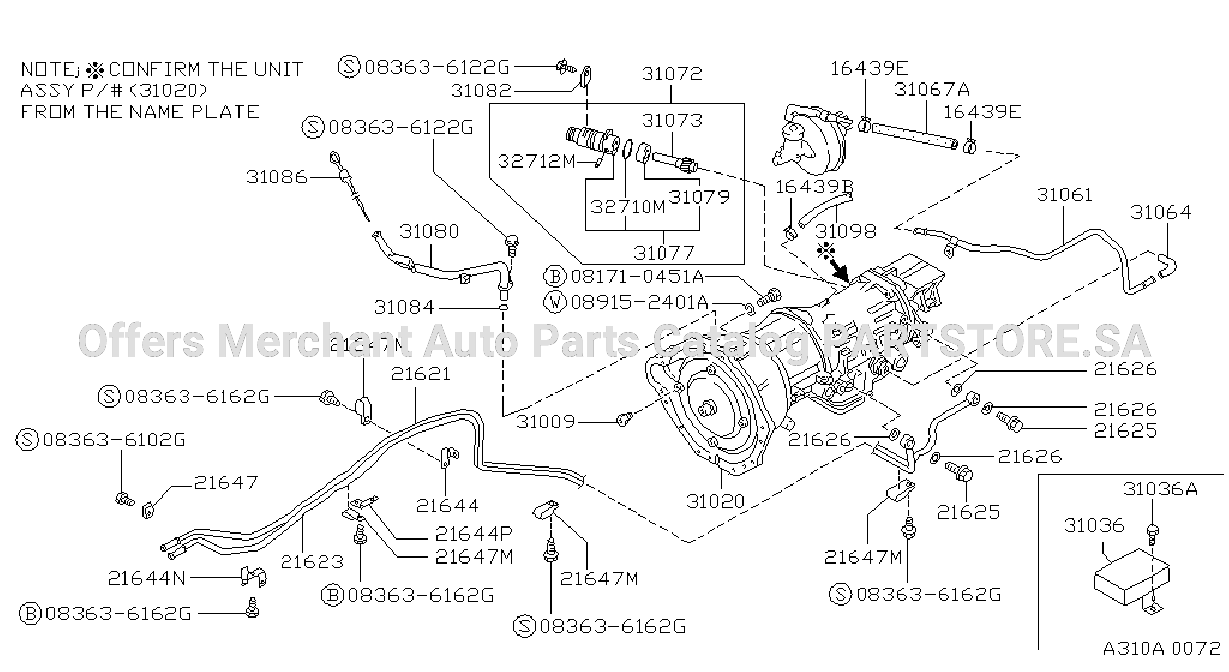 Auto Transmission Transaxle Fitting 4N71B