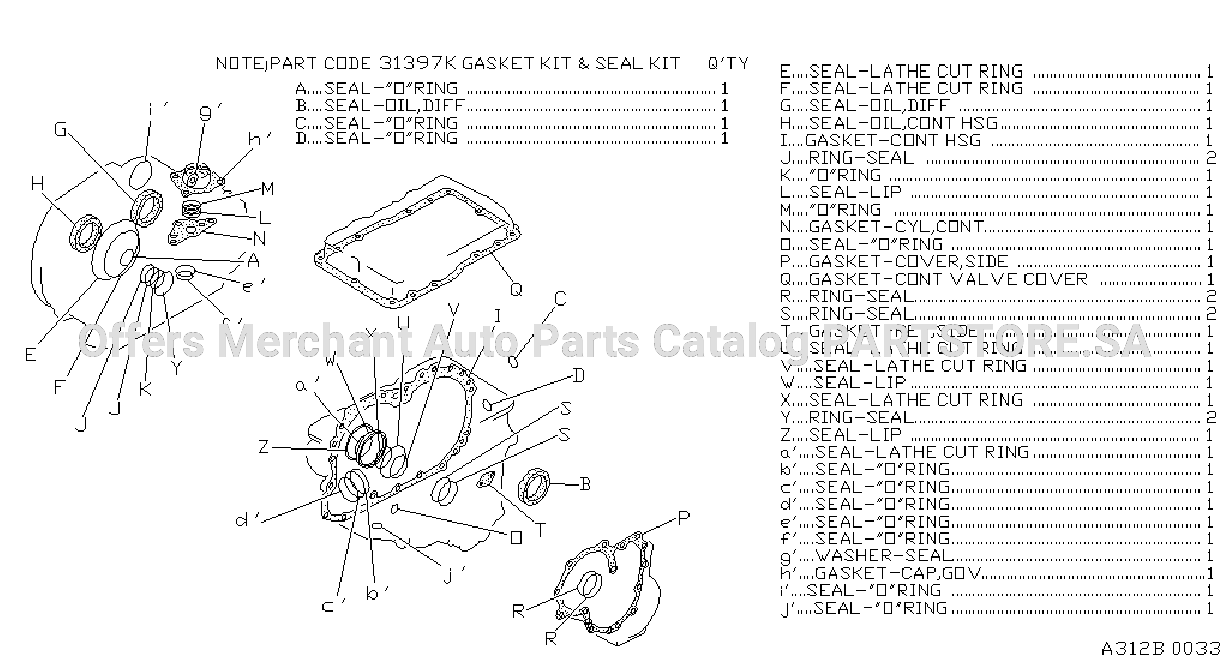 Gasket Seal Kit Rl4F02A