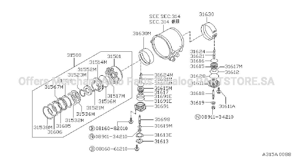 Clutch Band Servo Direct Clutch Servo 4N71B