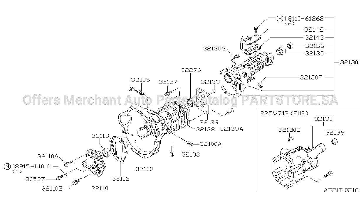 Transmission Case Clutch Release R4W71B Rs5W71B