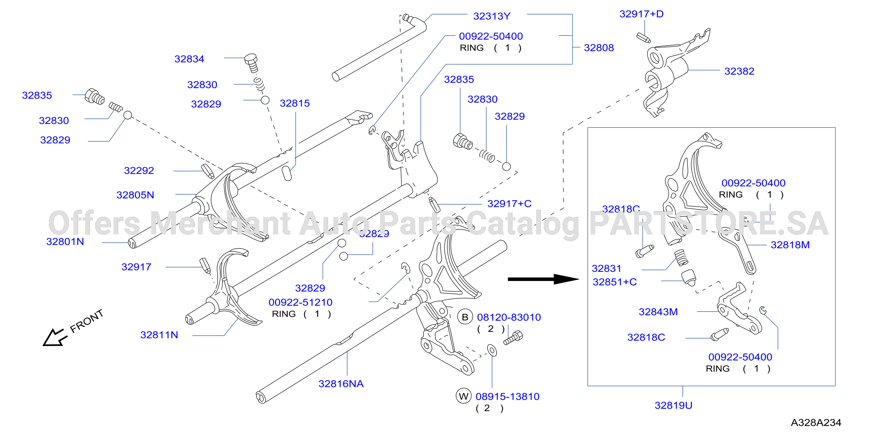 Transmission Shift Control Shift Rod Fork