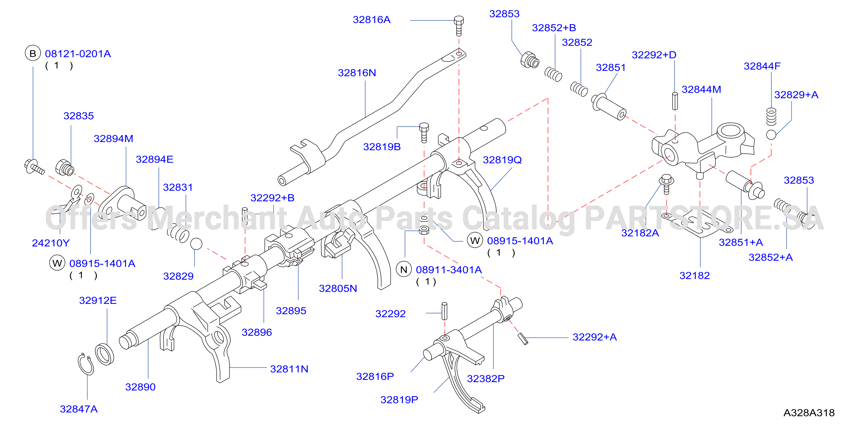 Transmission Shift Control Striking Rod Shift Fork