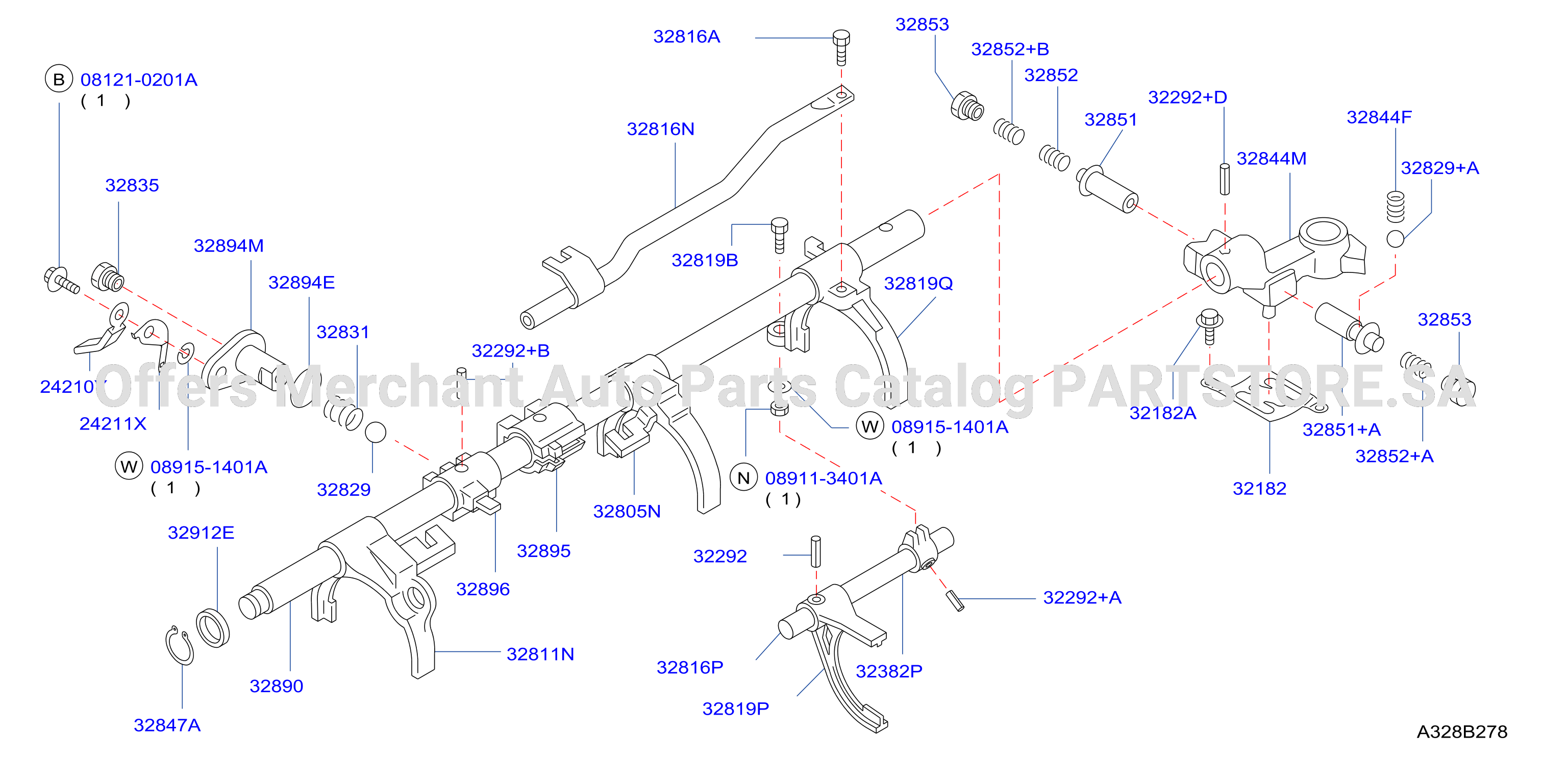 Transmission Shift Control Striking Rod Shift Fork
