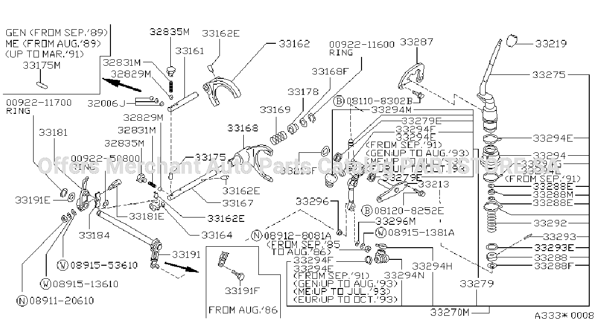Transfer Shift Lever Fork Control