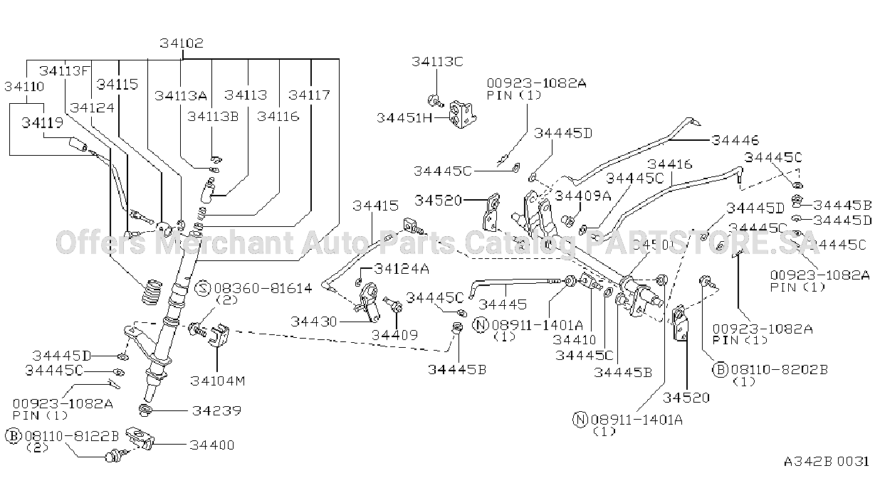 Transmission Control Linkage Column