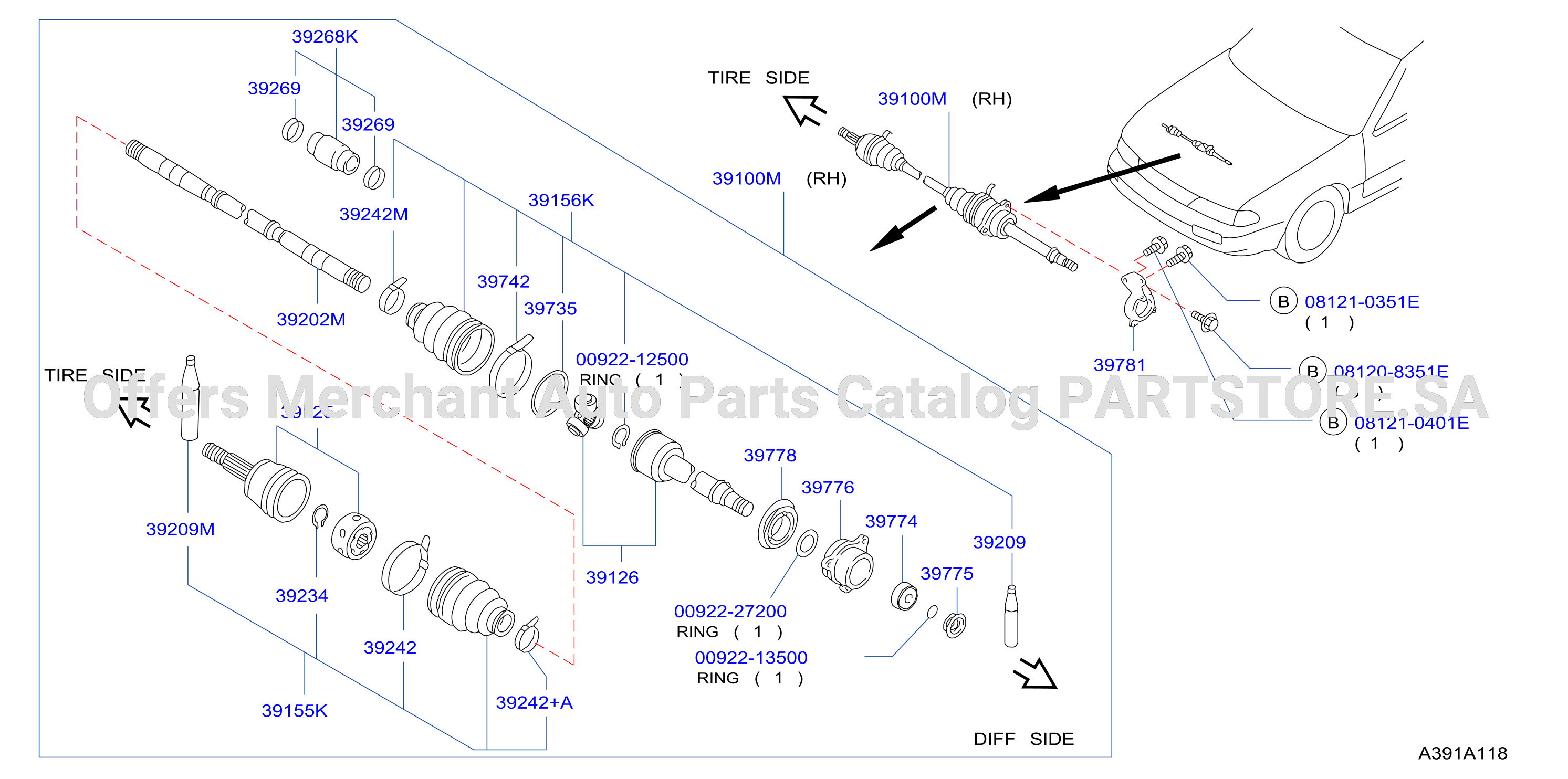 Front Drive Shaft Rh