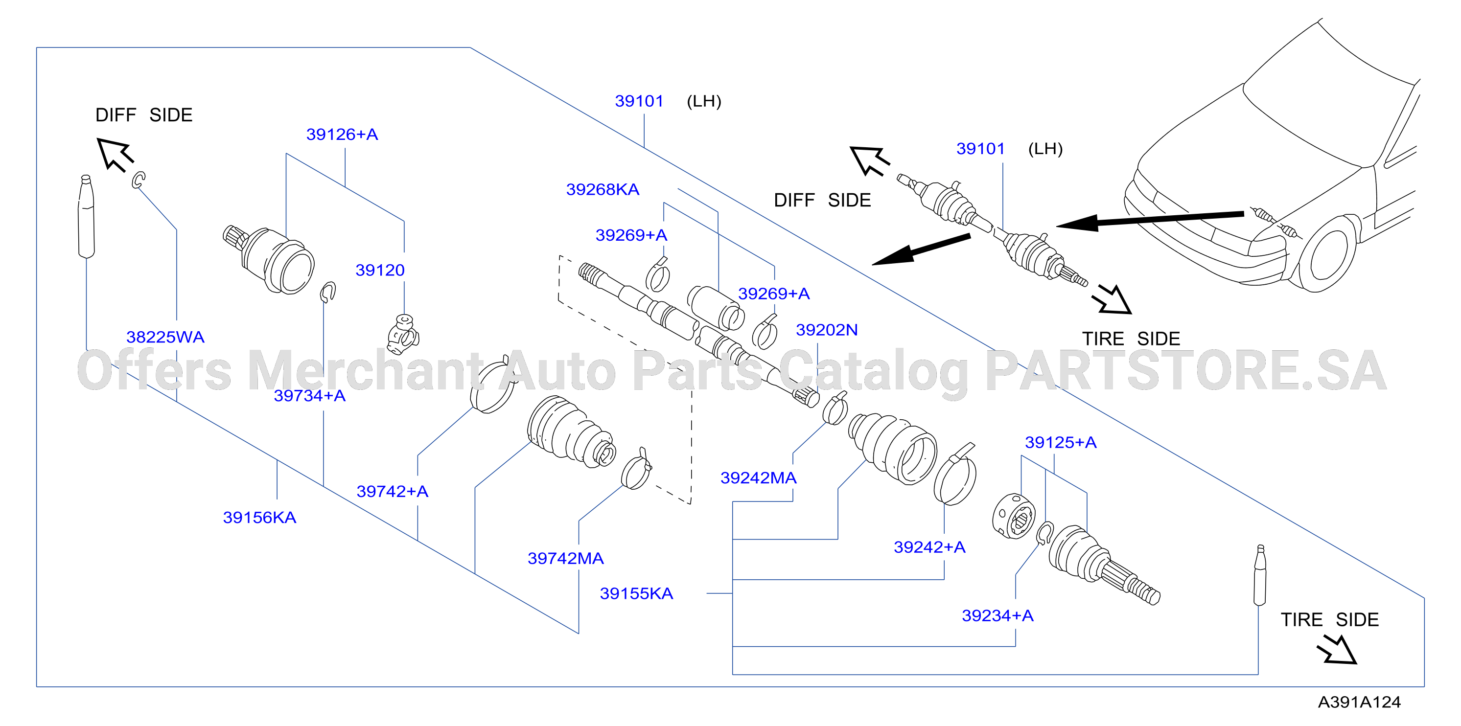 Front Drive Shaft Lh