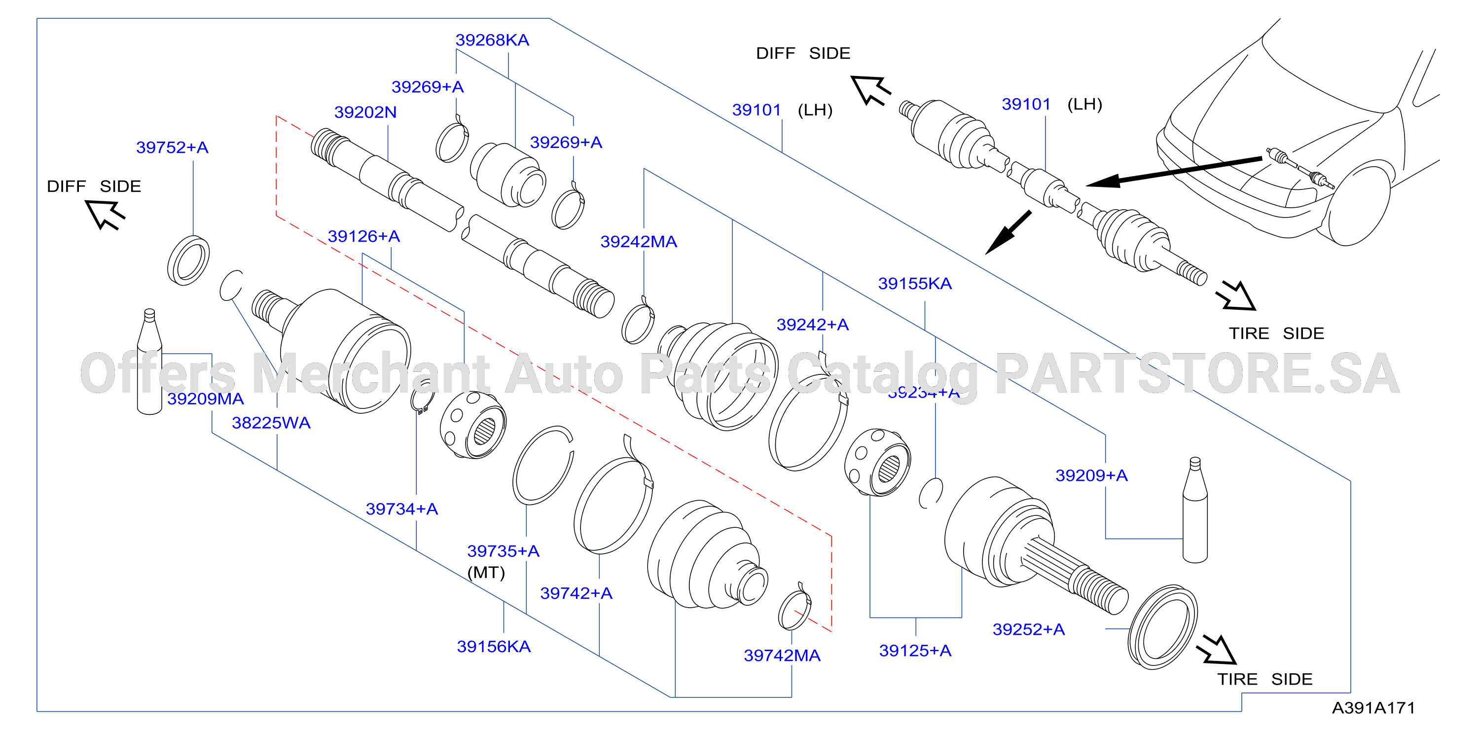 Front Drive Shaft F / Lh