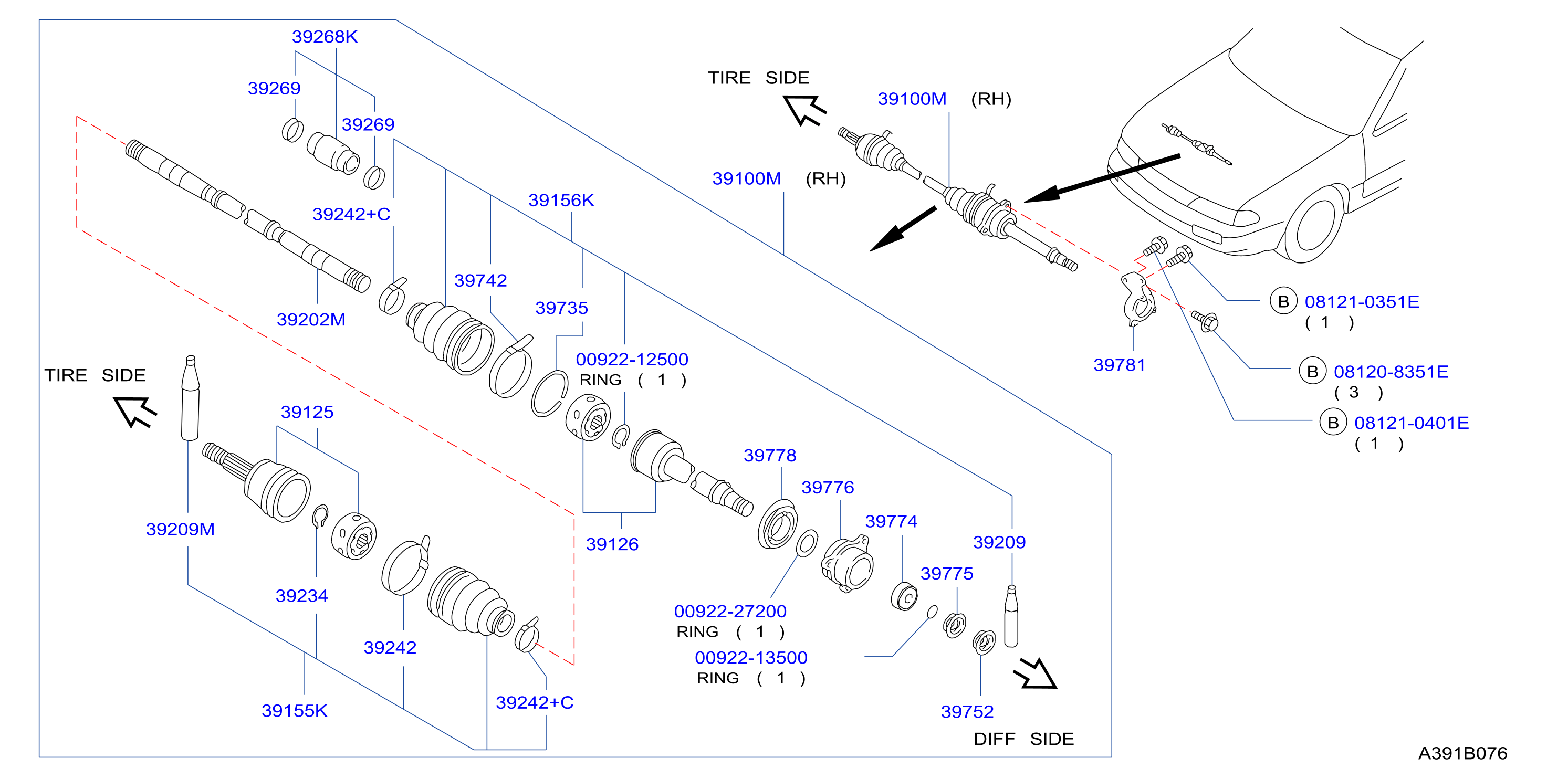 Front Drive Shaft Rh