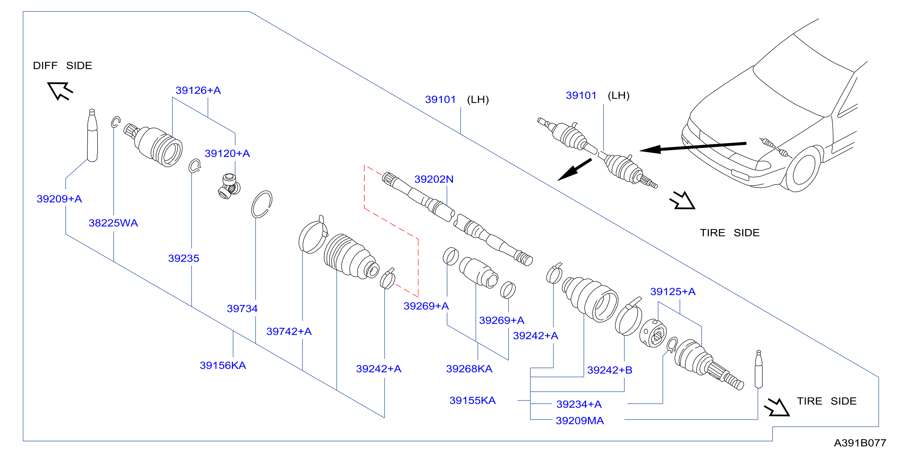 Front Drive Shaft Lh