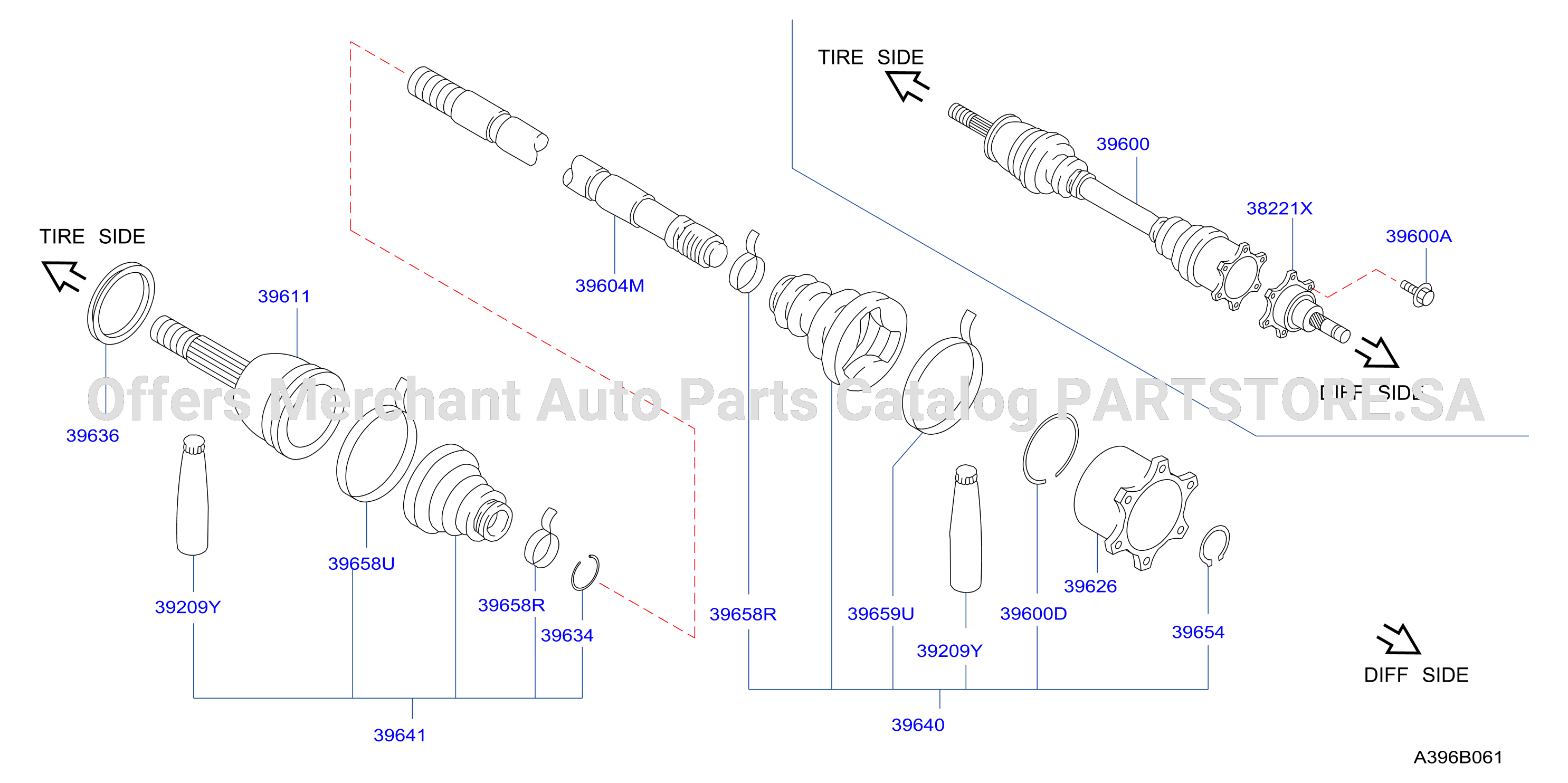 Rear Drive Shaft Rh