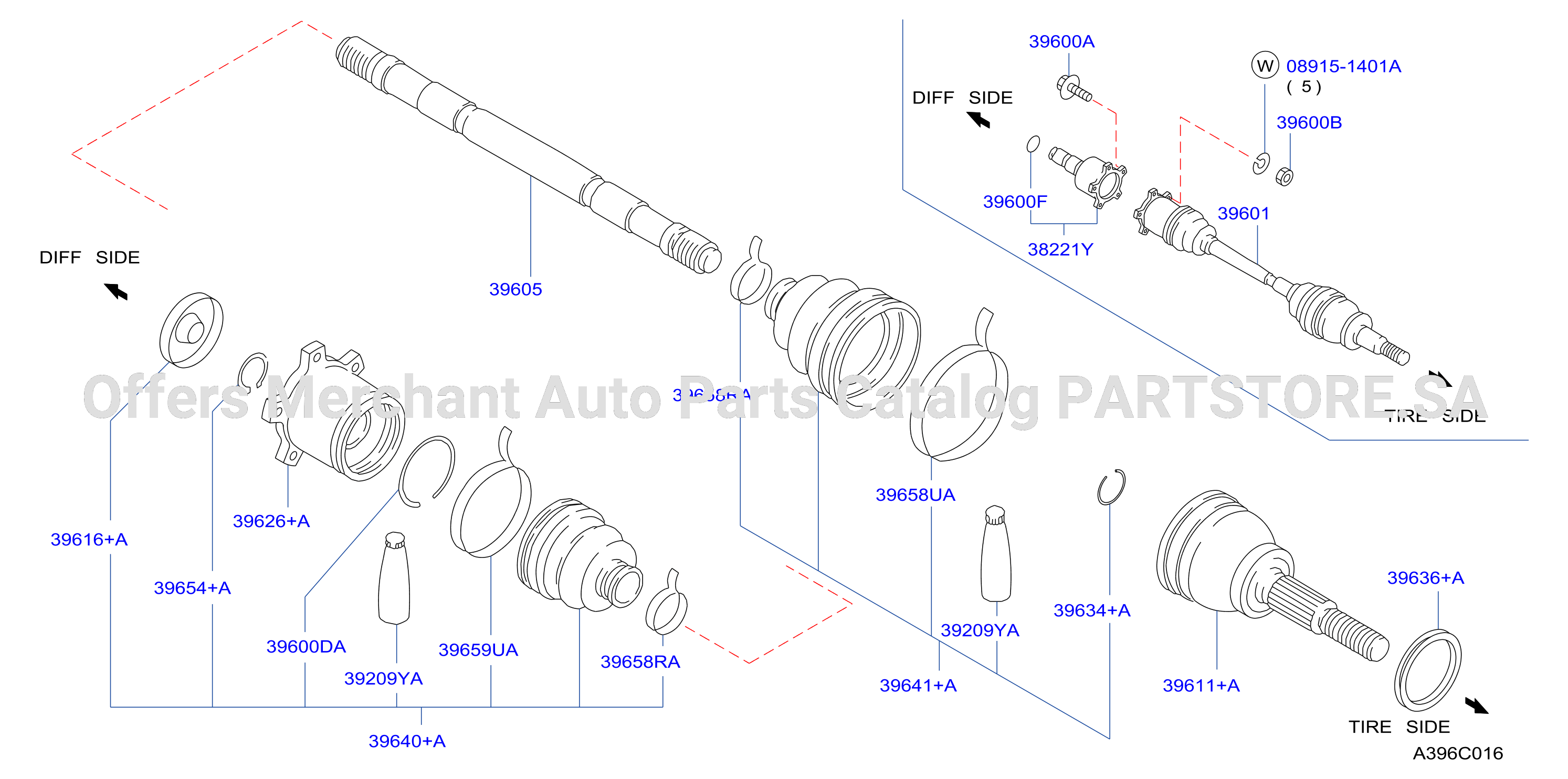 Rear Drive Shaft Lh