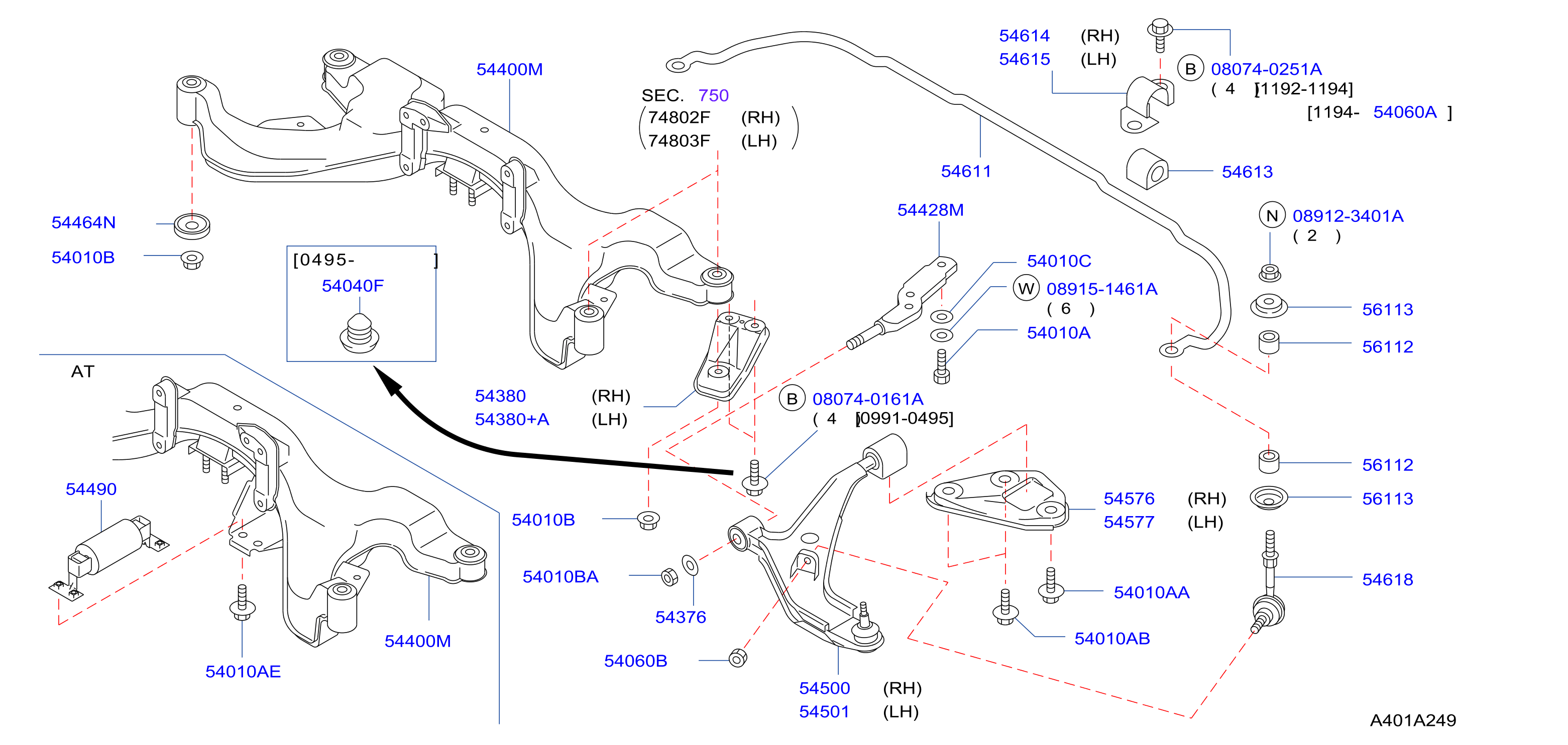 Front Suspension Member Link Parts