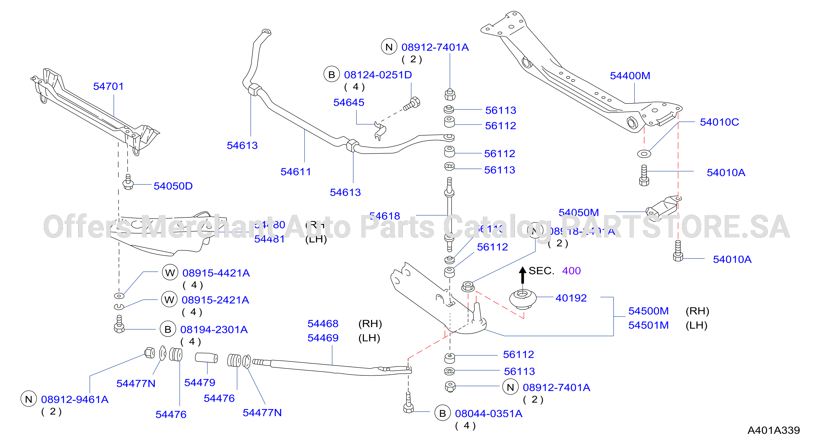 Front Suspension Member Stabilizer Tension Rod