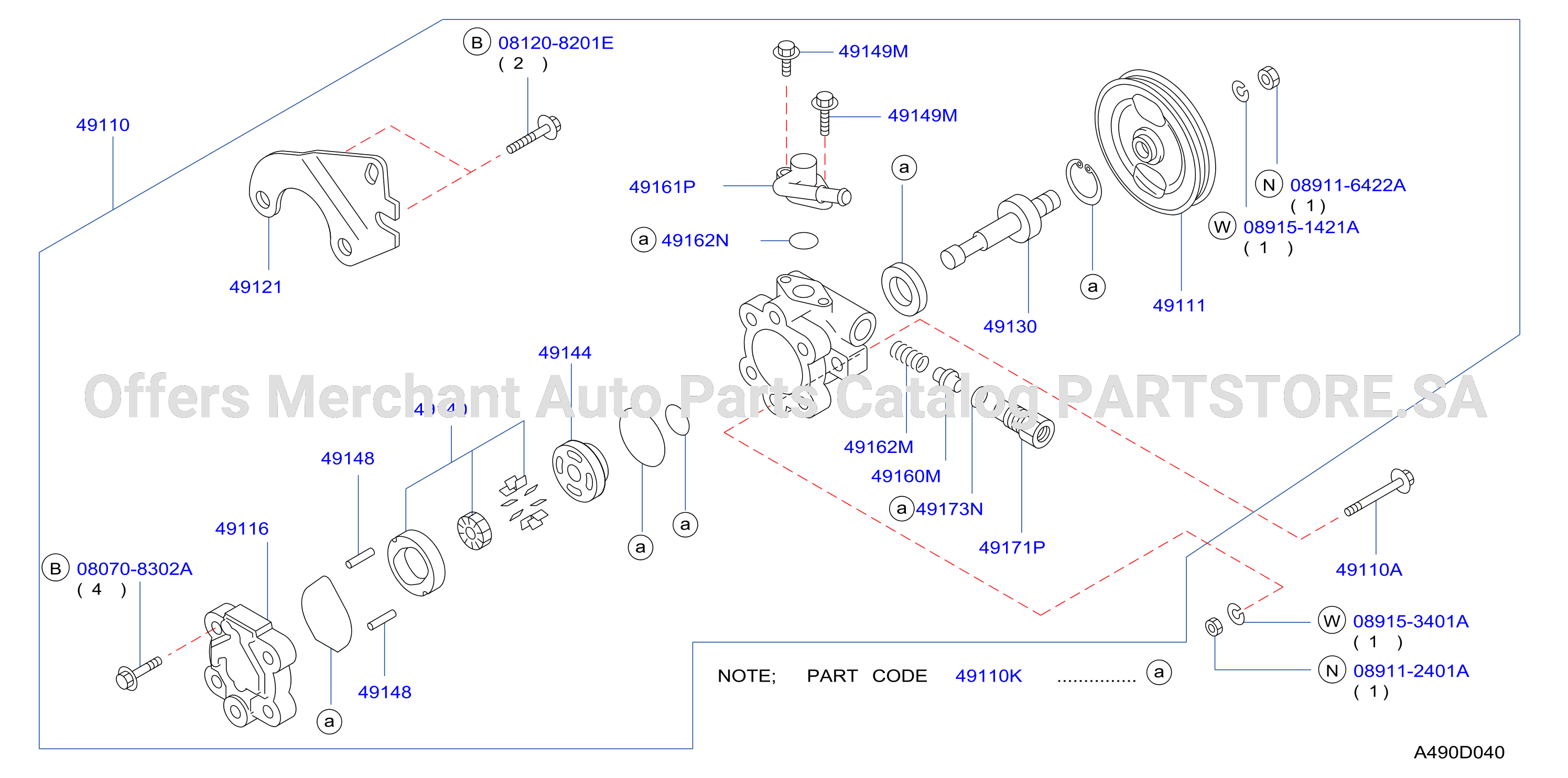 Power Steering Pump F / Anti Skid