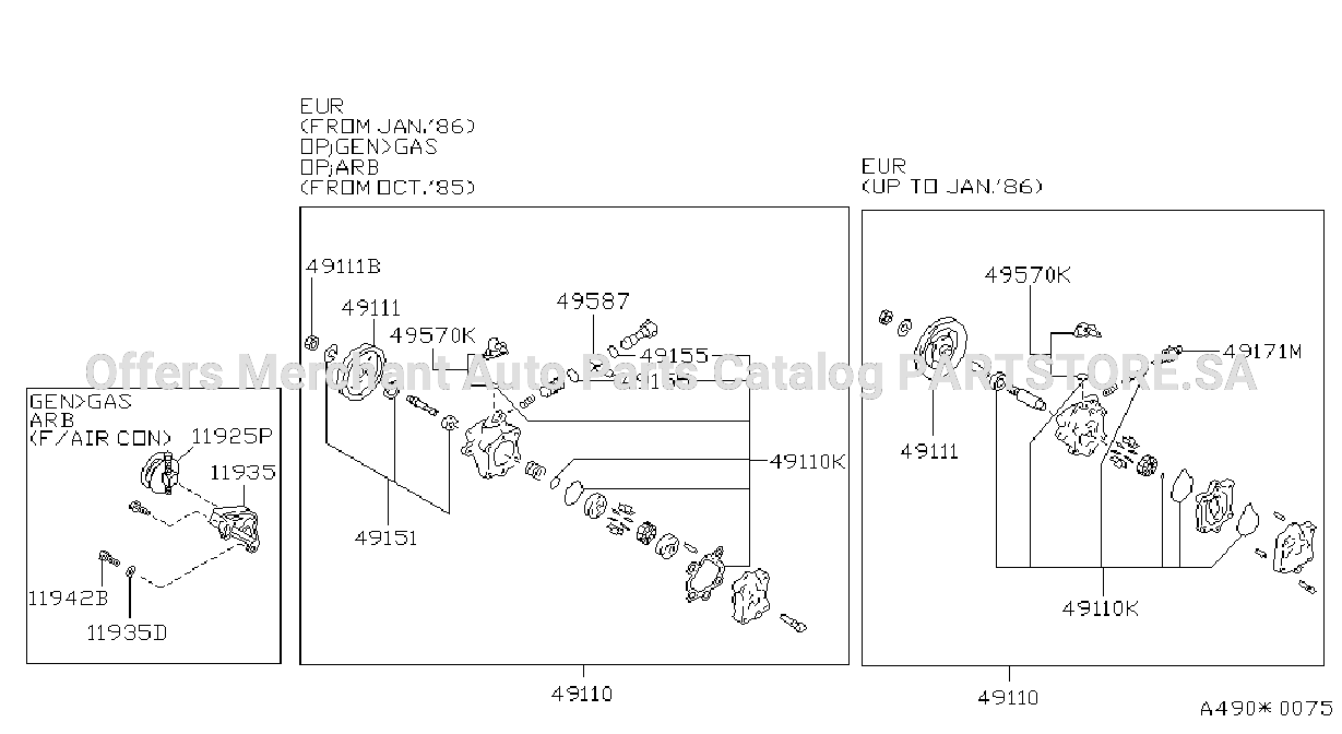 Power Steering Pump Kit Parts